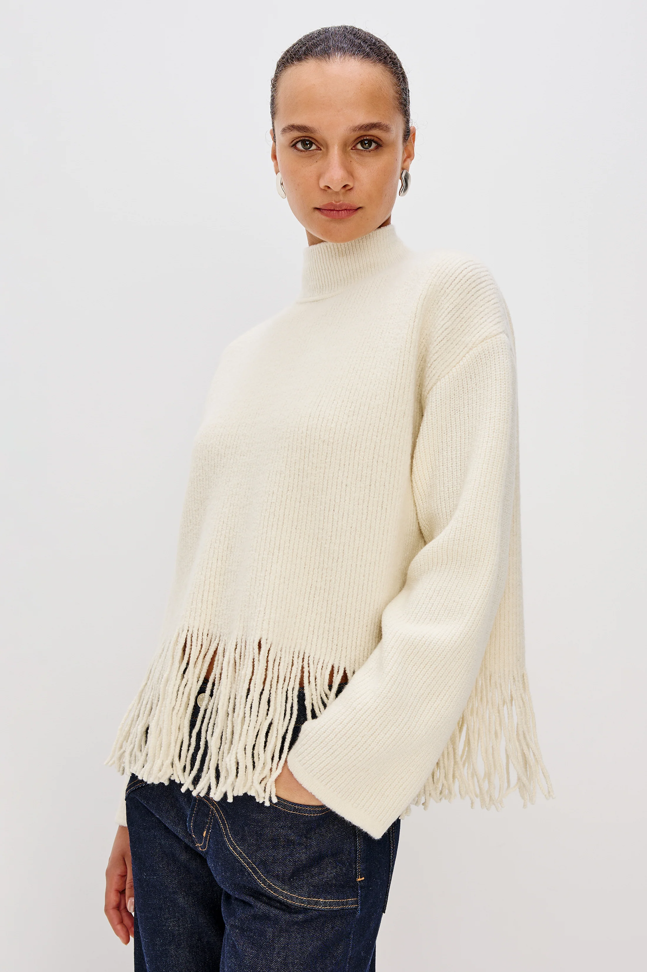 LISE SWEATER - IVORY FRINGE - Image 3