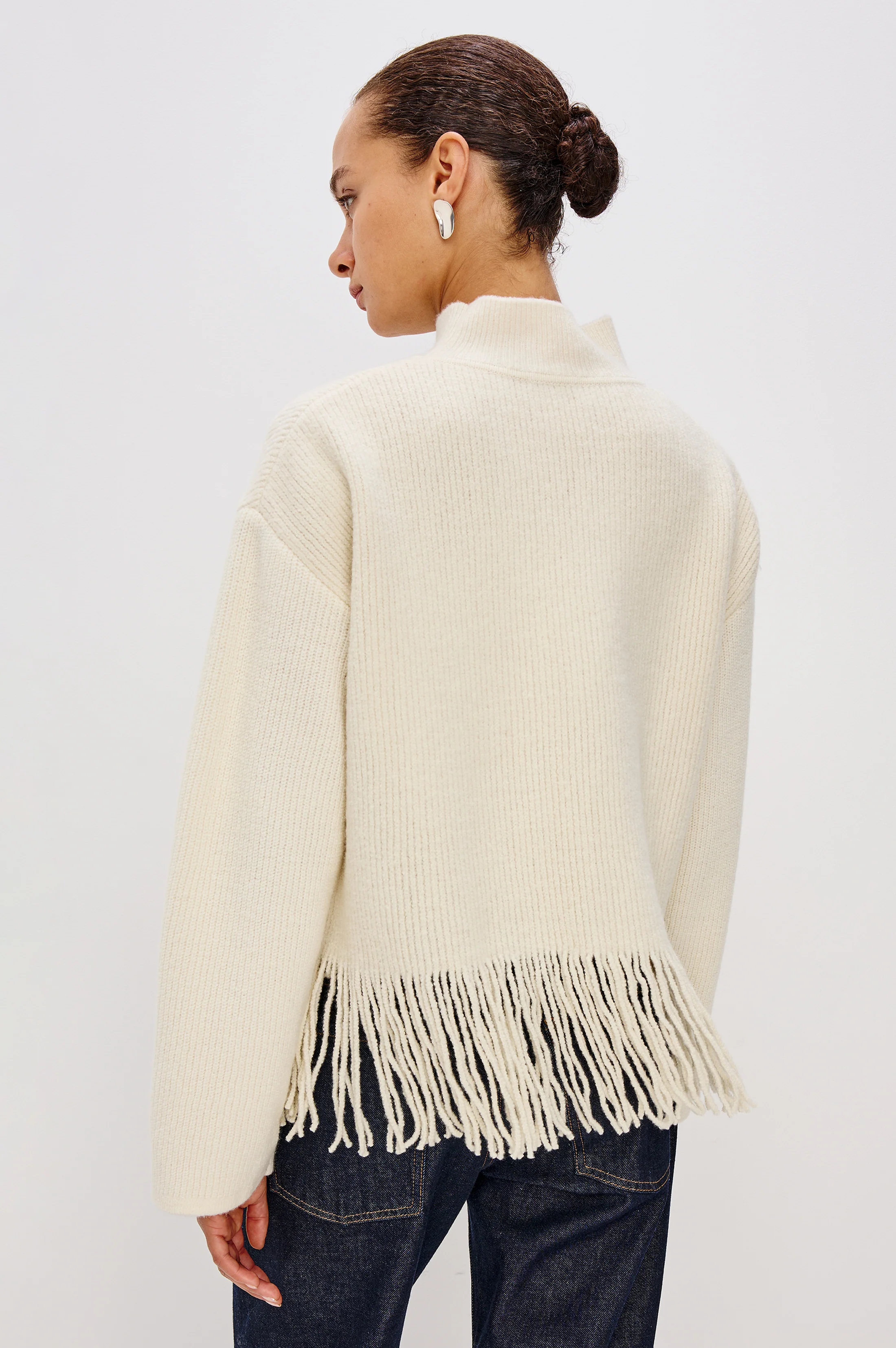 LISE SWEATER - IVORY FRINGE - Image 5