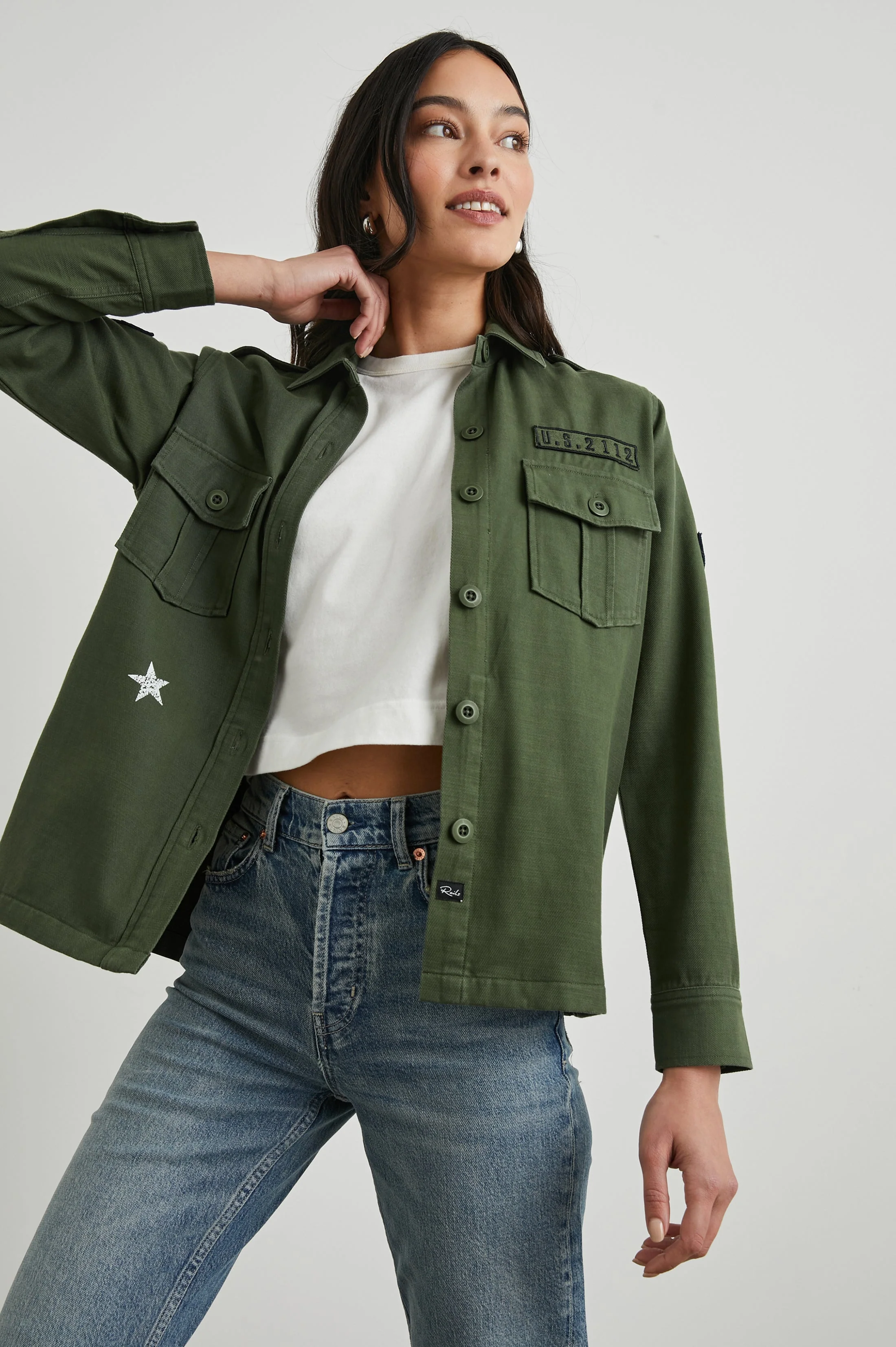 LOREN SHIRT JACKET - MILITARY OLIVE - Image 2