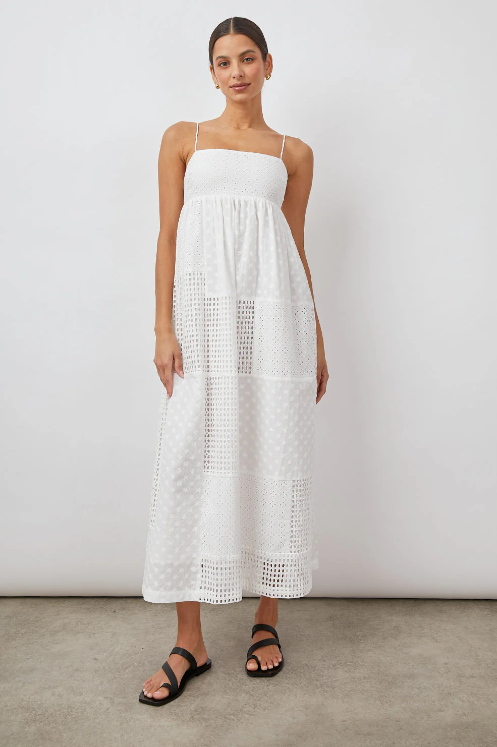 LUCILLE DRESS - WHITE EYELET MIX