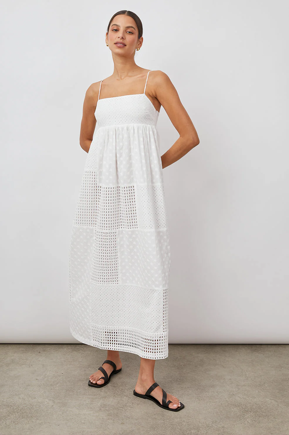 LUCILLE DRESS - WHITE EYELET MIX - Image 4