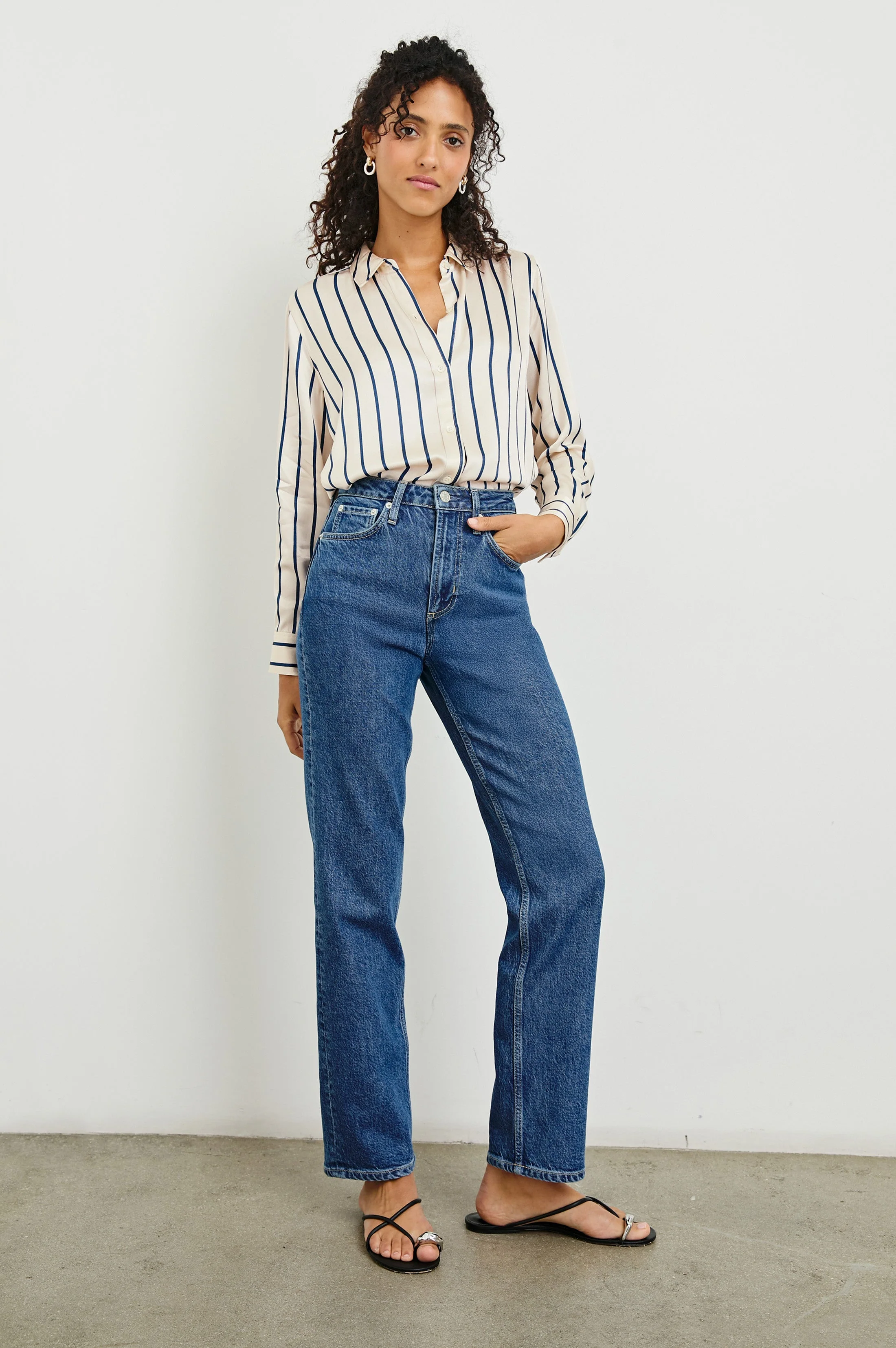 MARIA SHIRT - CERAMIC NAVY STRIPE - Image 3