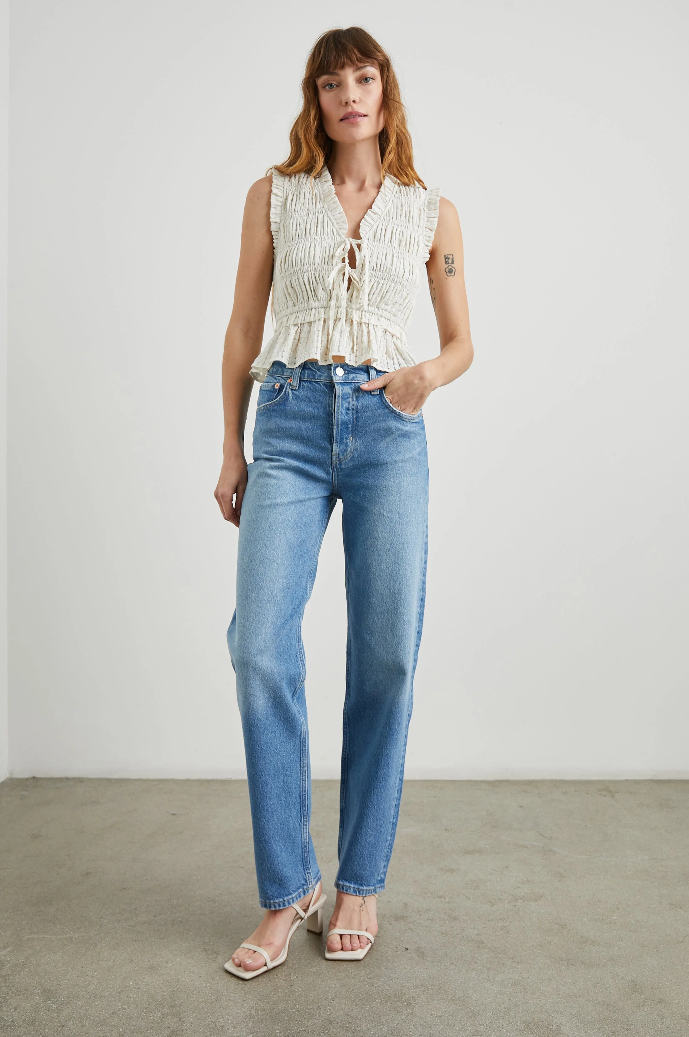 MARTINE TOP - IVORY SEERSUCKER - Image 3