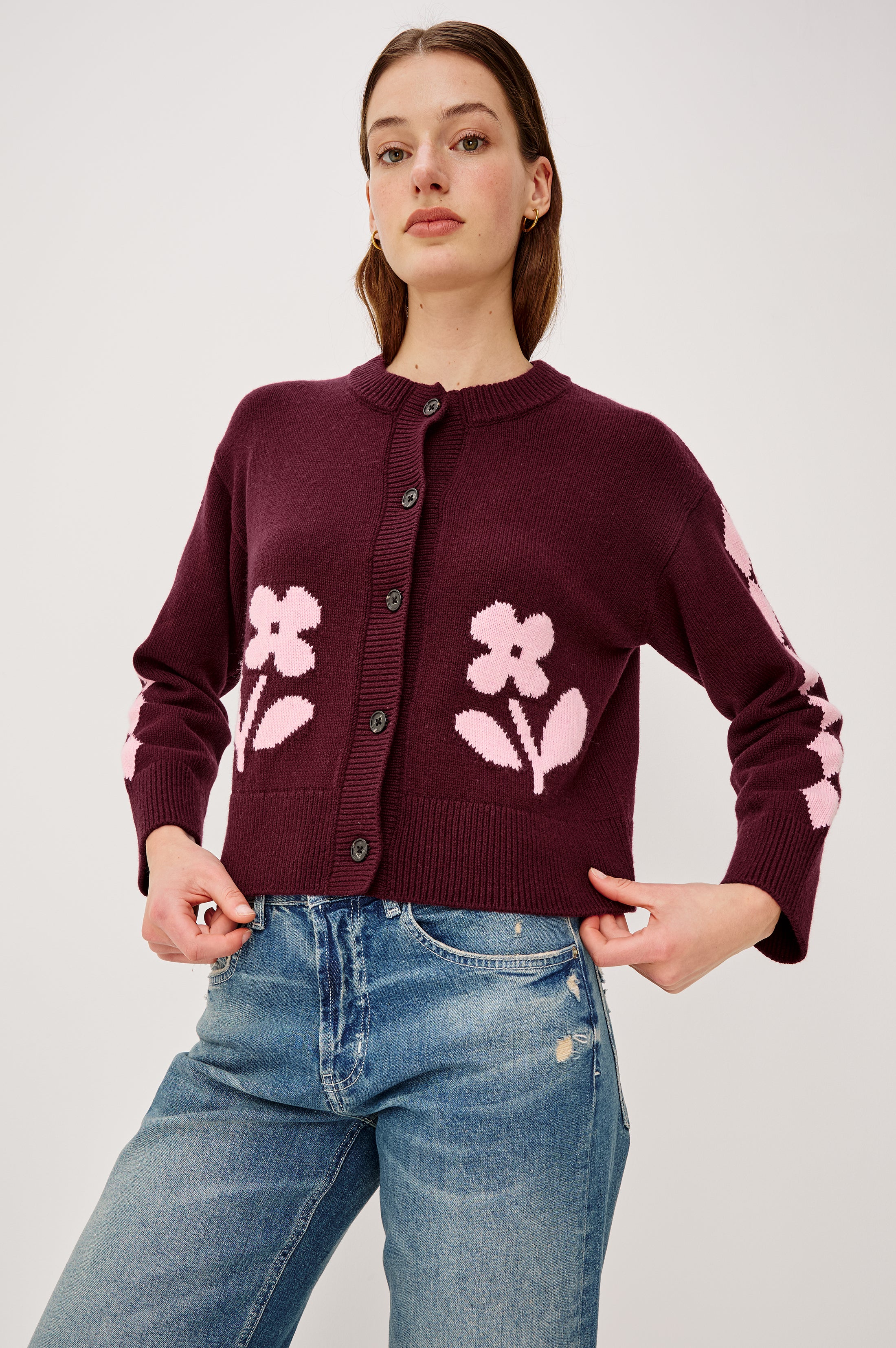 MAVIE CARDIGAN - GARNET DAISY - Image 3