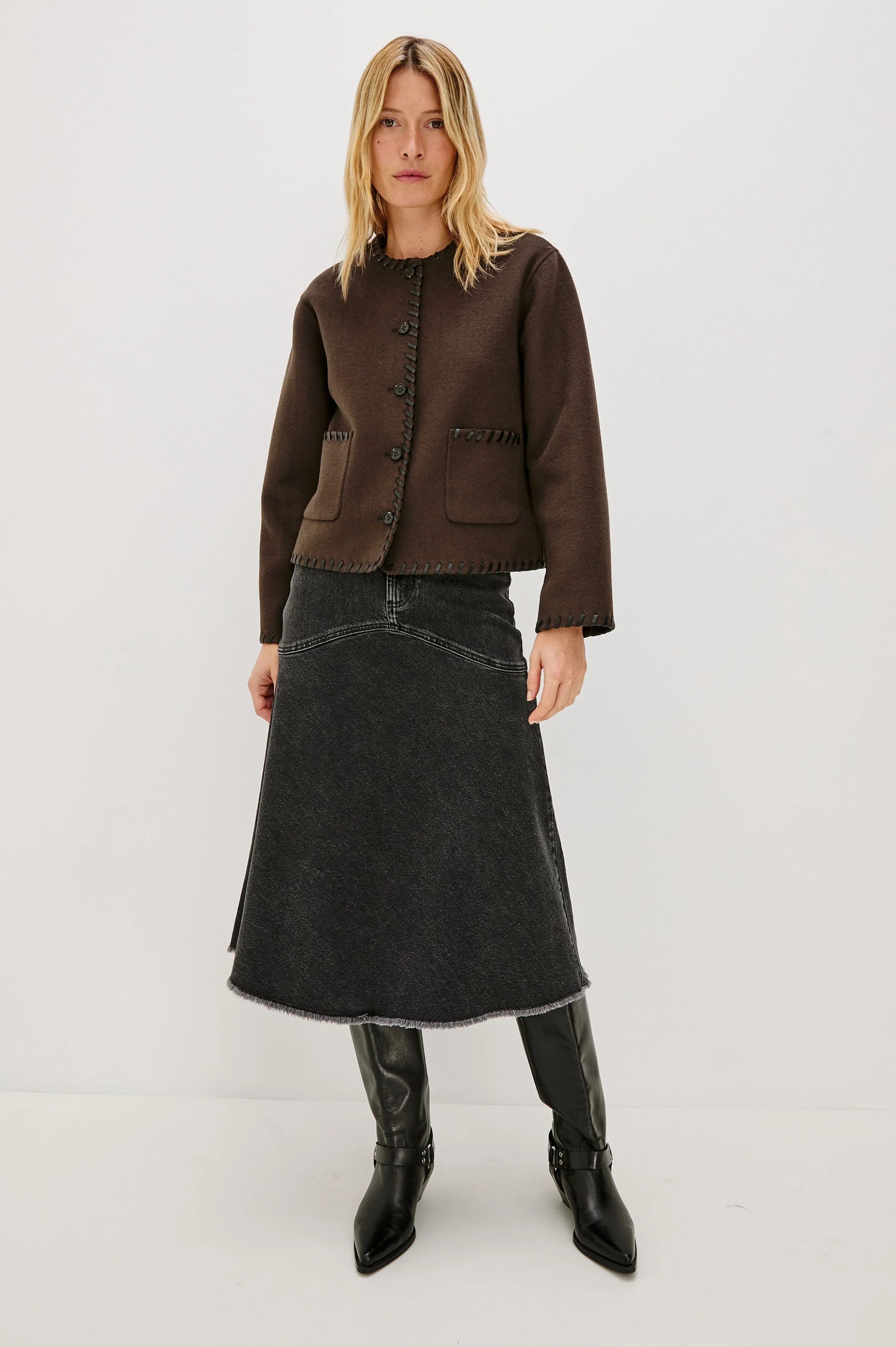 MELANIE JACKET - DARK BROWN - Image 4