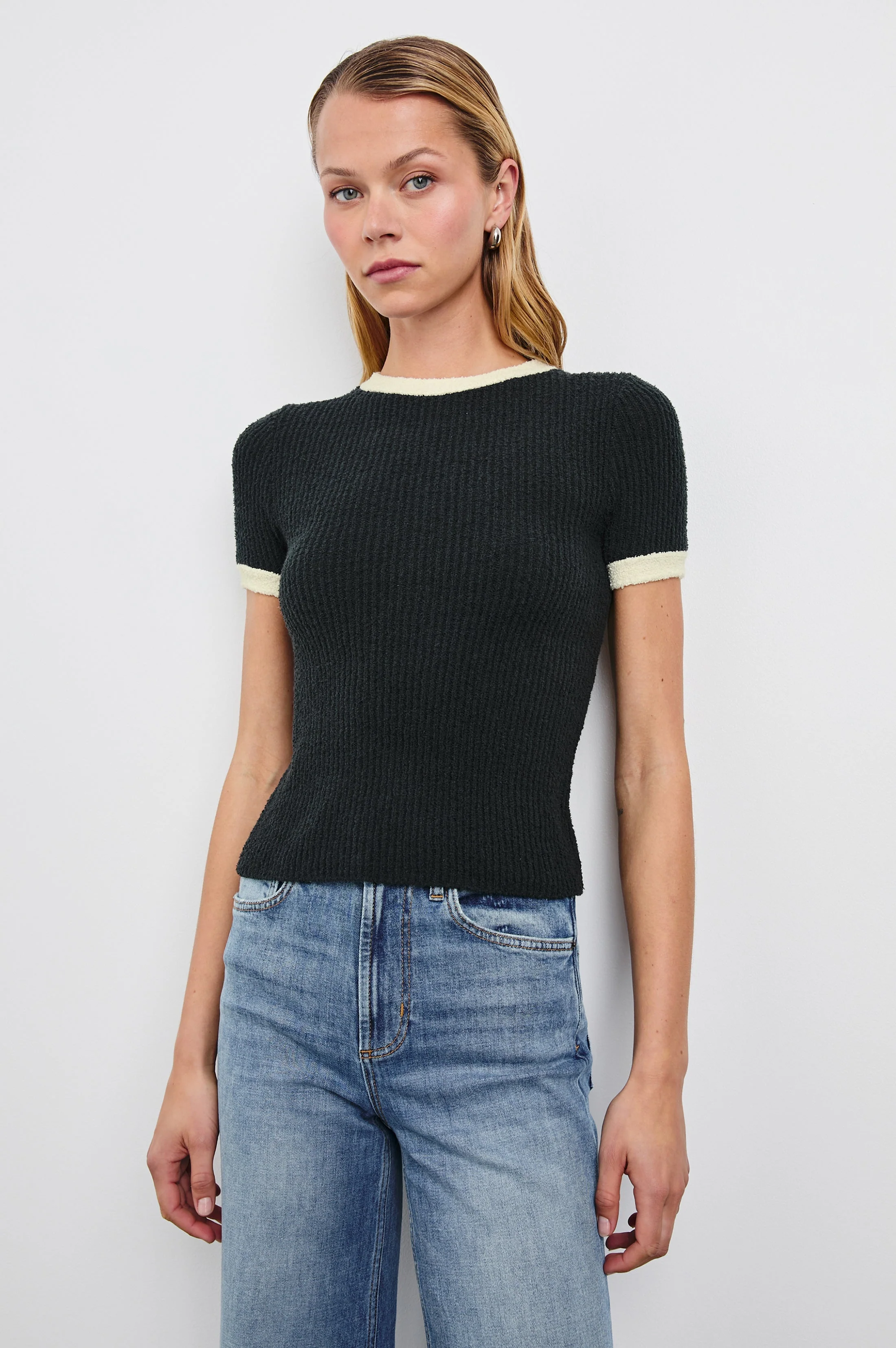 MEREDITH TOP - BLACK IVORY - Image 4