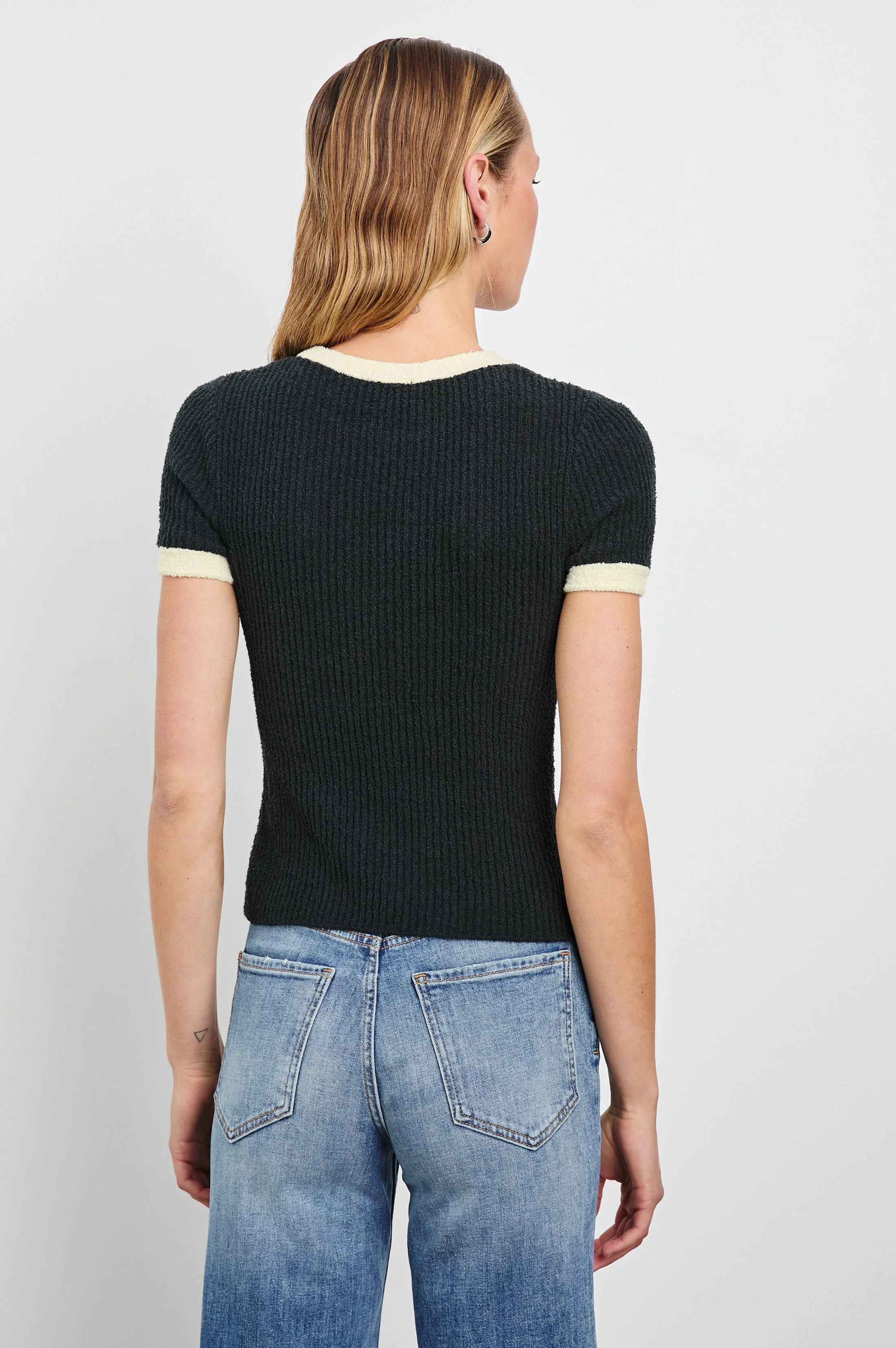 MEREDITH TOP - BLACK IVORY - Image 5