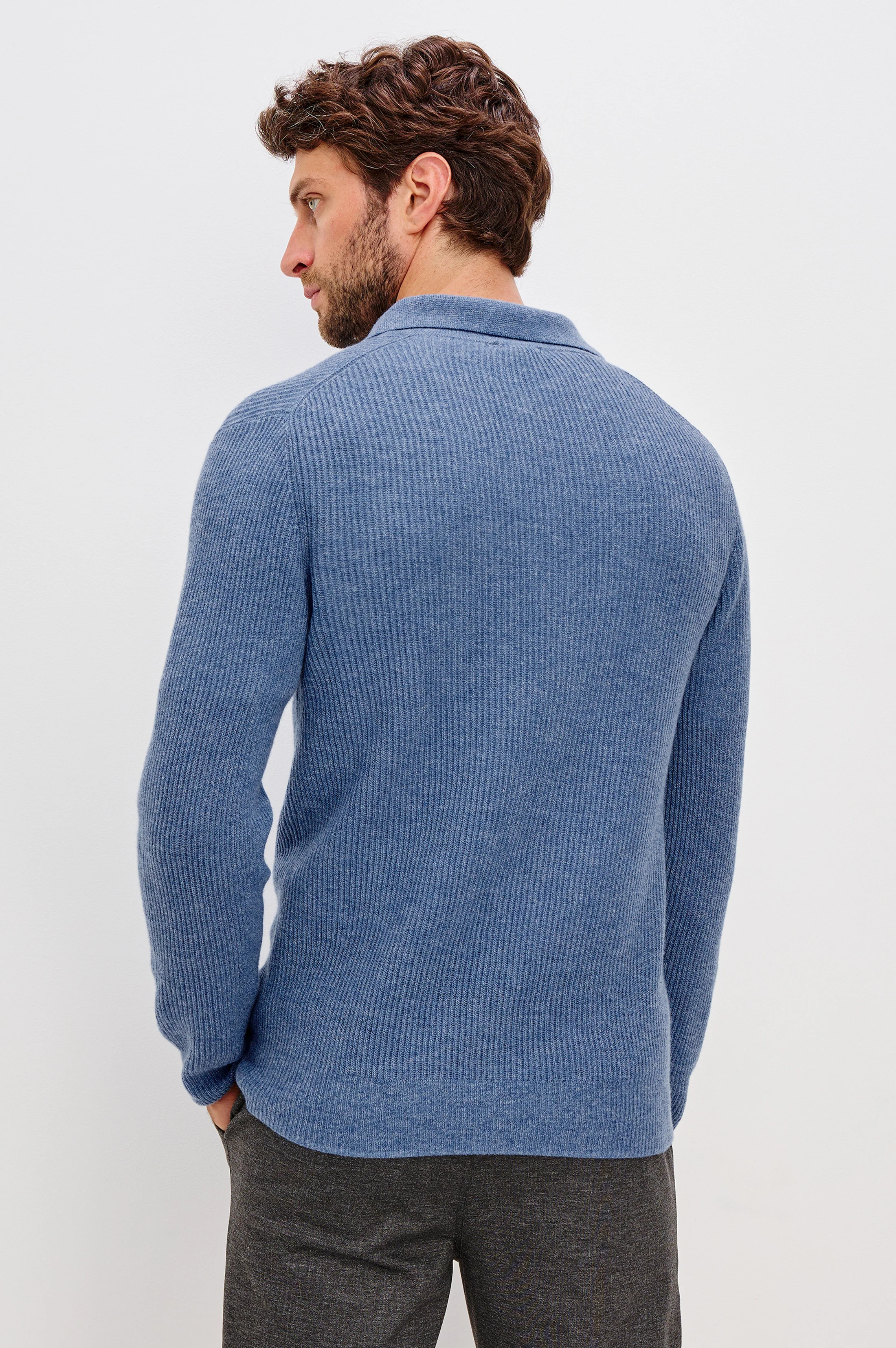 MONTY QUARTER ZIP - CERULEAN MELANGE - Image 5