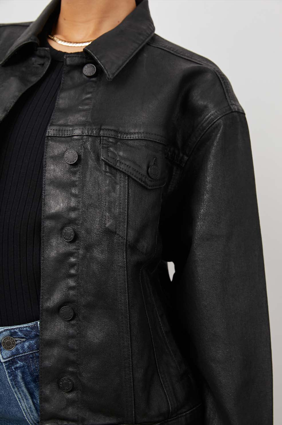 MULHOLLAND JACKET - COATED NOIR - Image 2