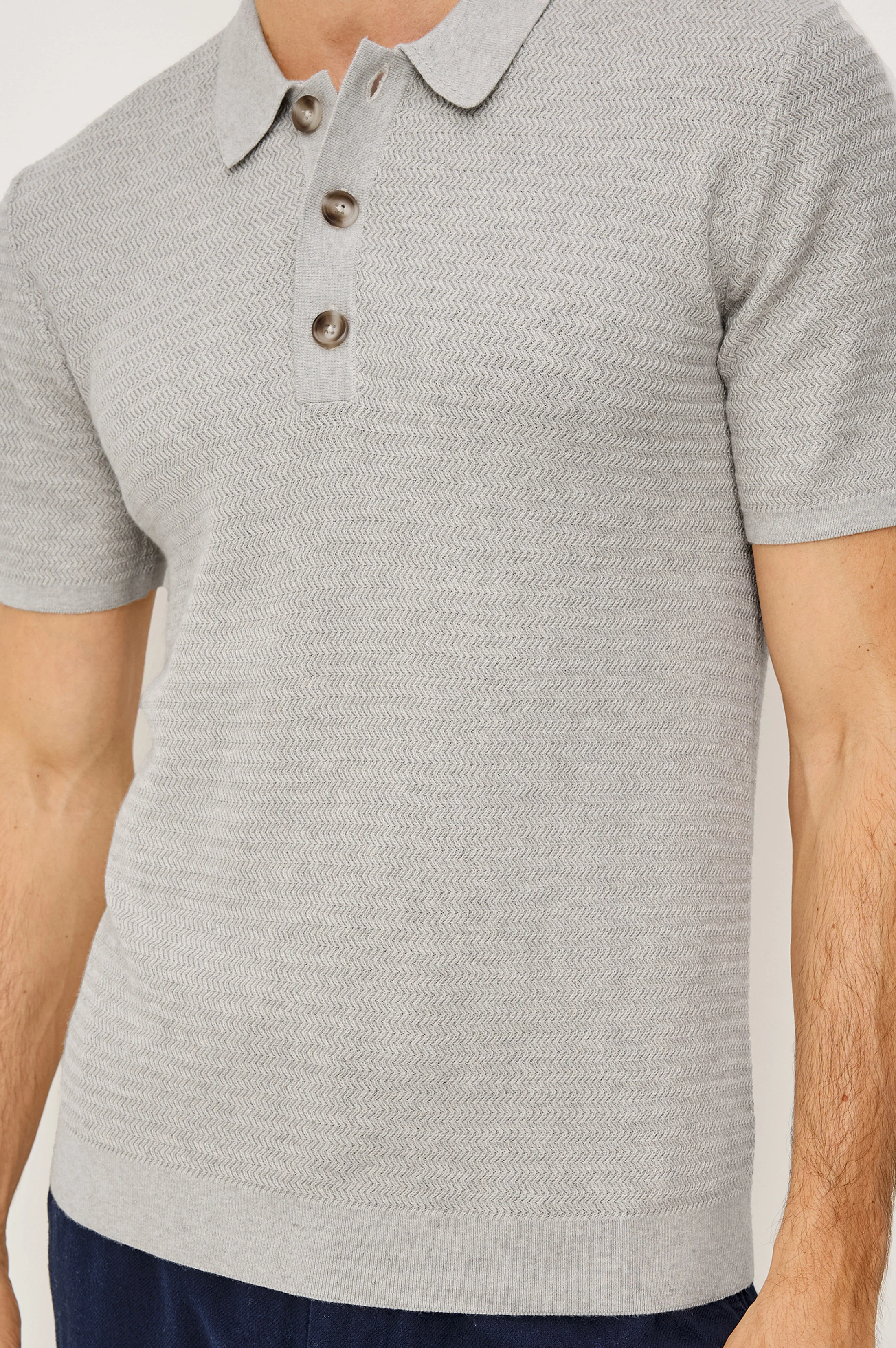 NATHAN POLO SHIRT - HEATHER GREY - Image 2
