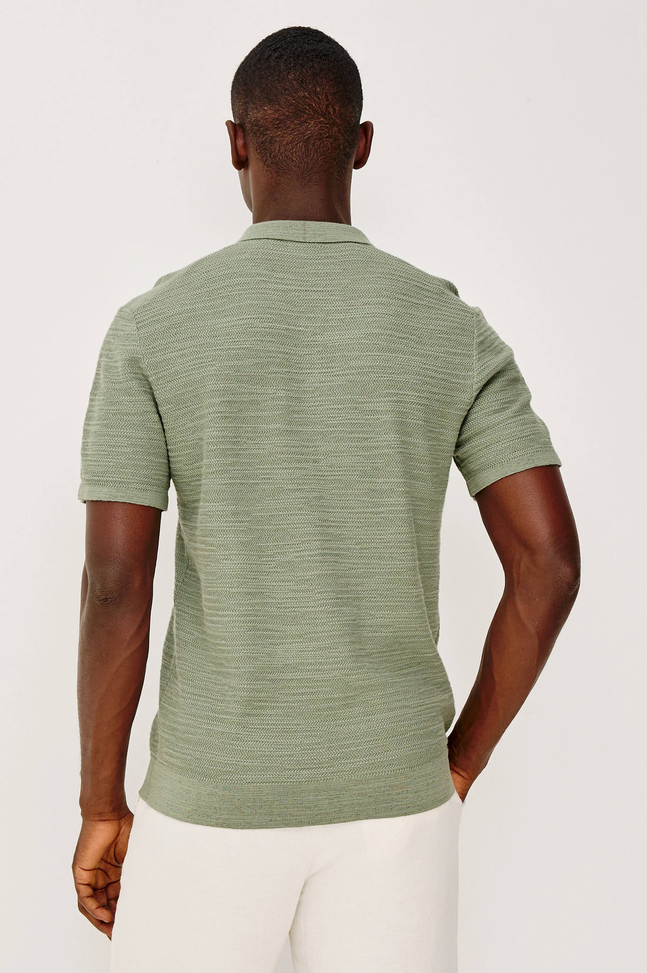 NATHAN POLO SHIRT - SILVER SAGE - Image 5