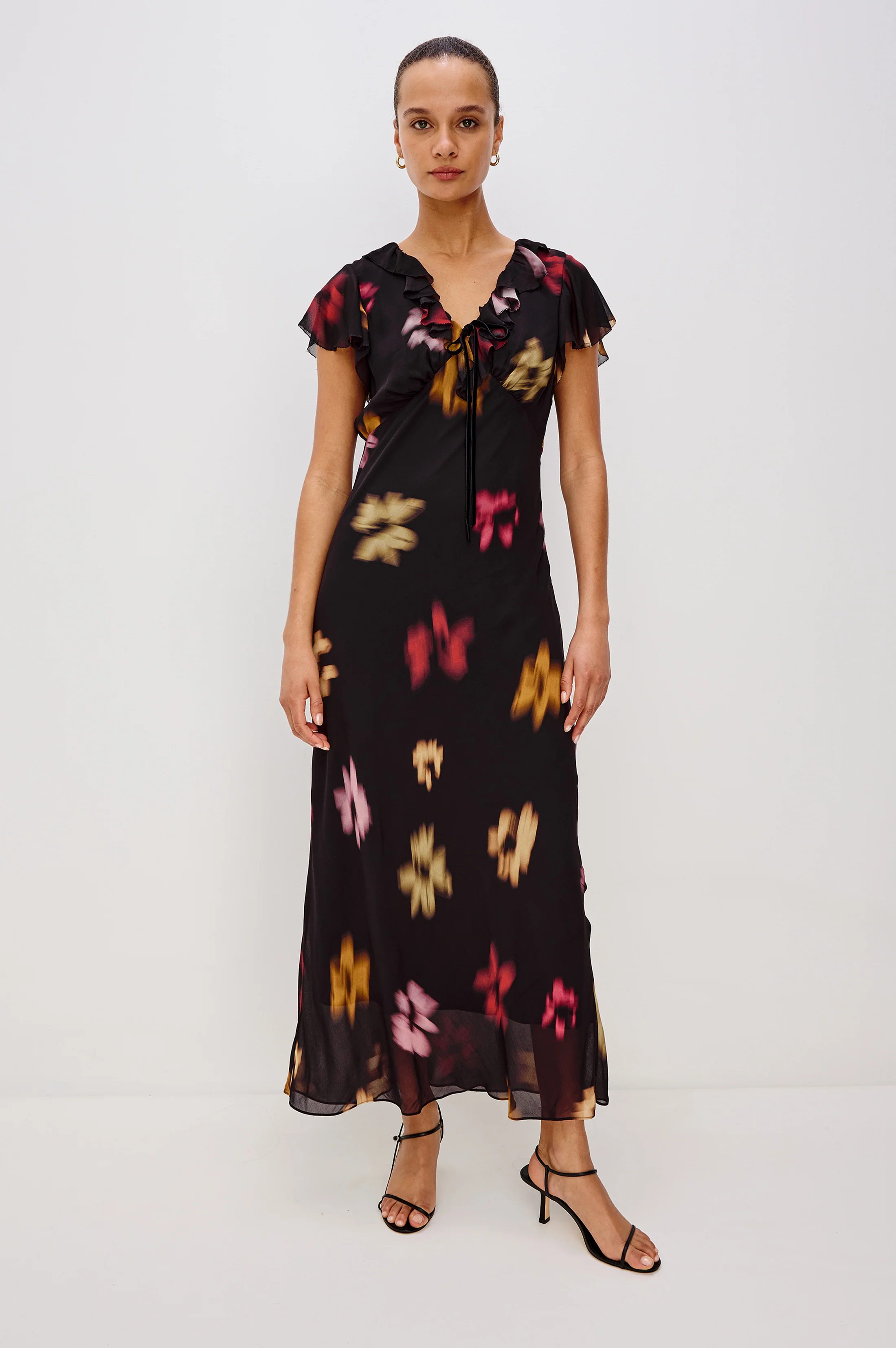 NEELA DRESS - ONYX BLURRED FLORAL - Image 3