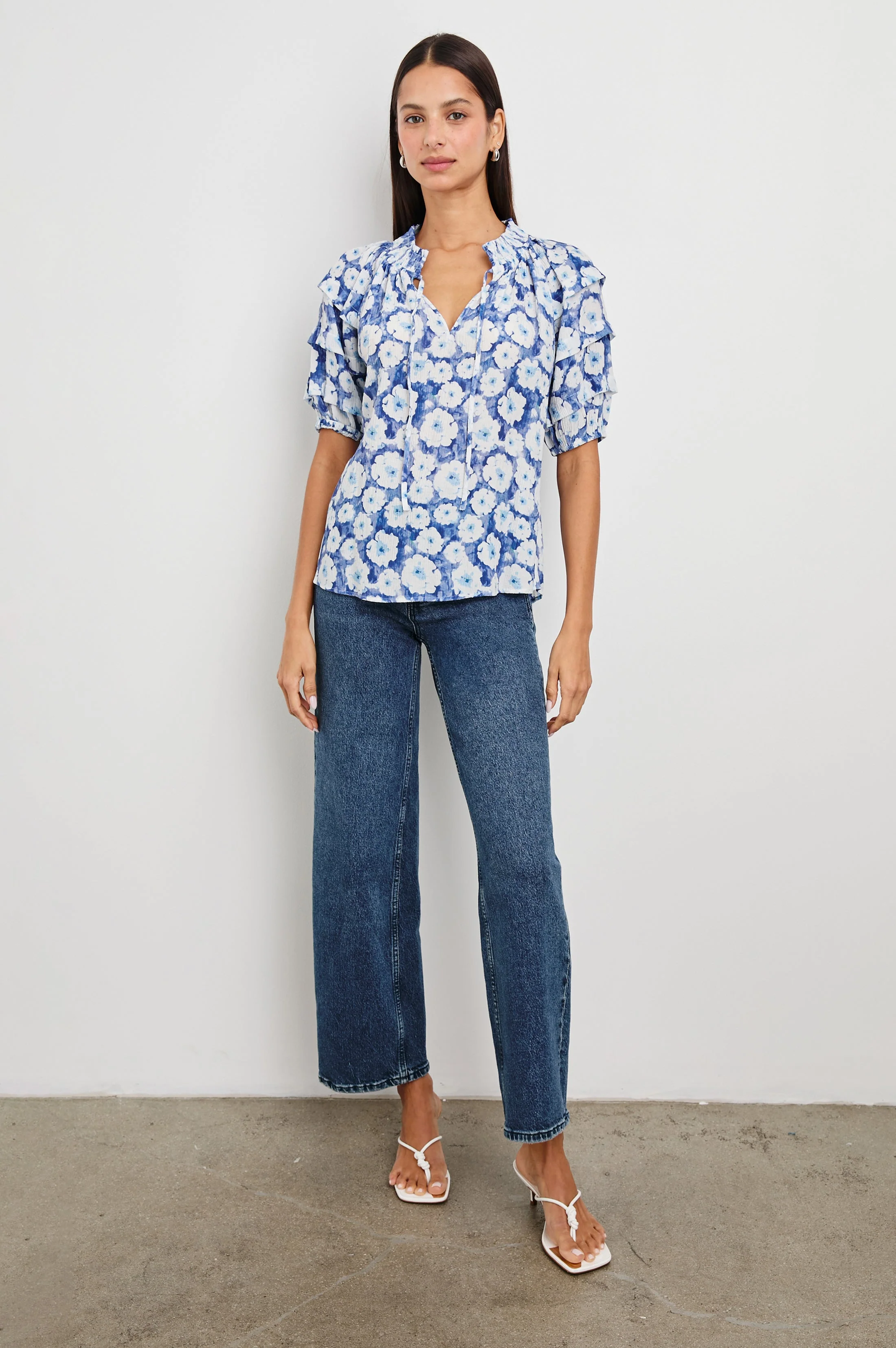 PARIS TOP - BLUE FLORAL - Image 3