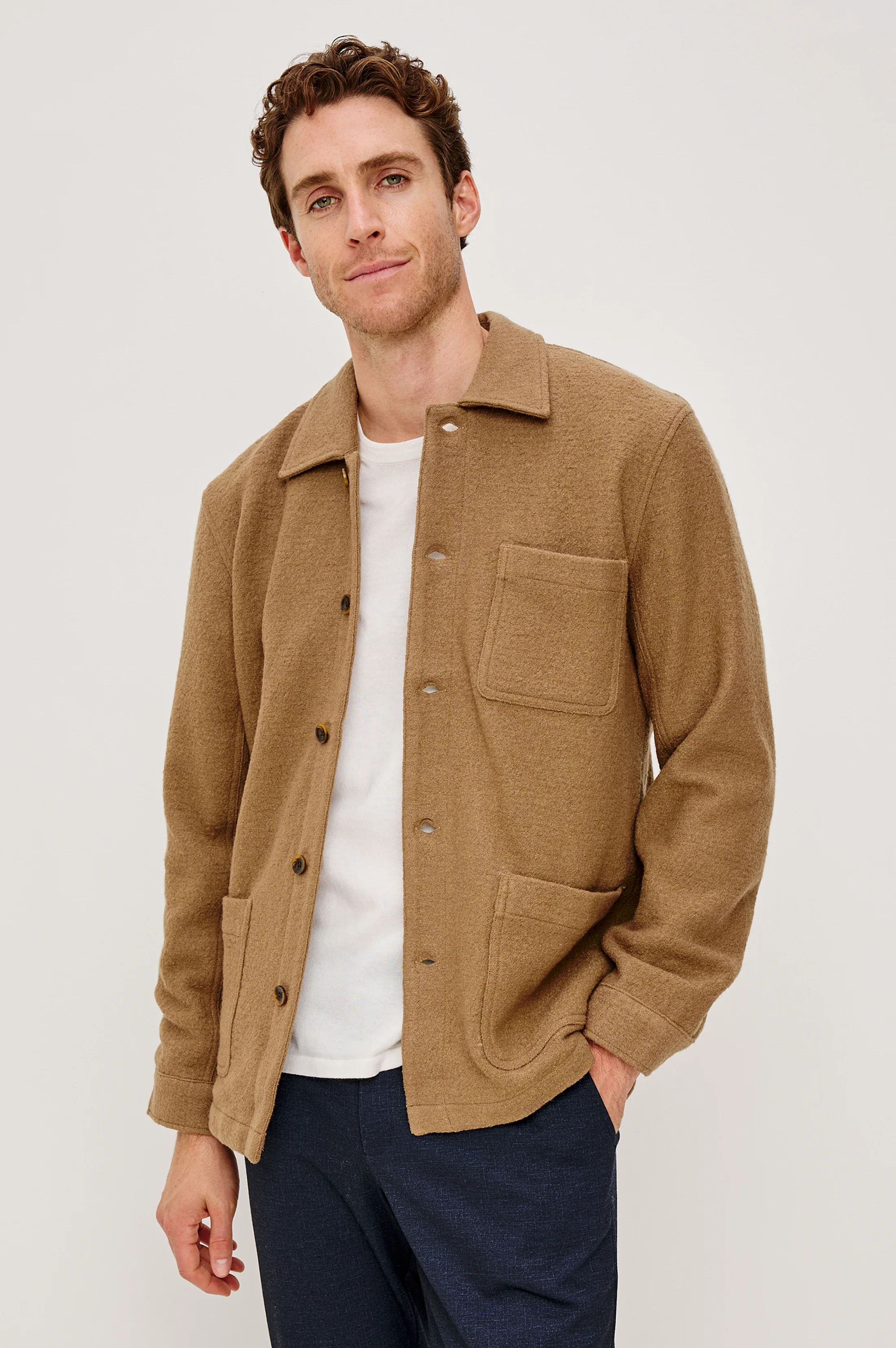 PASCAL JACKET - LIGHT BROWN BOUCLE
