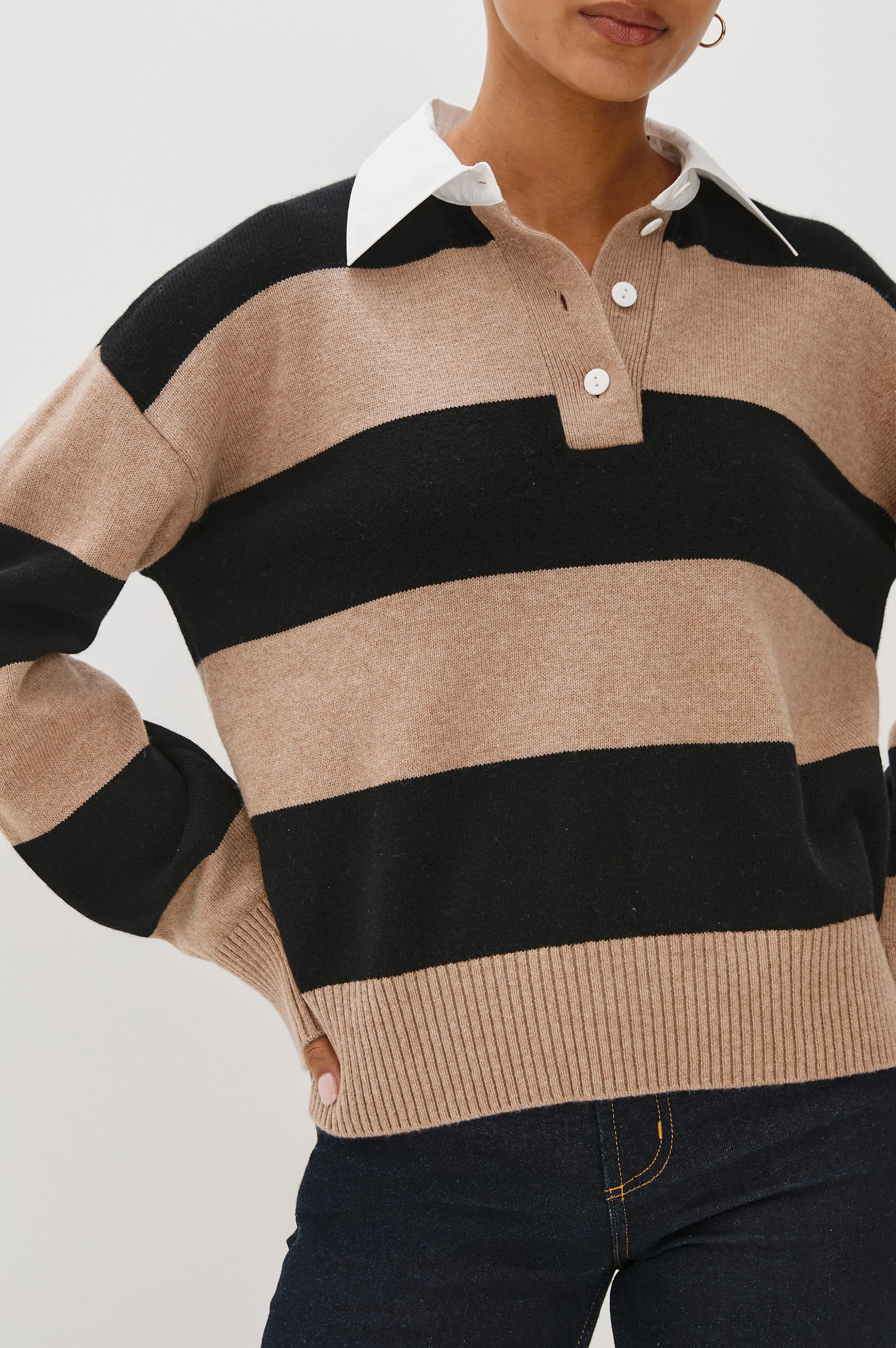 PAXTON SWEATER - OATMEAL BLACK - Image 2