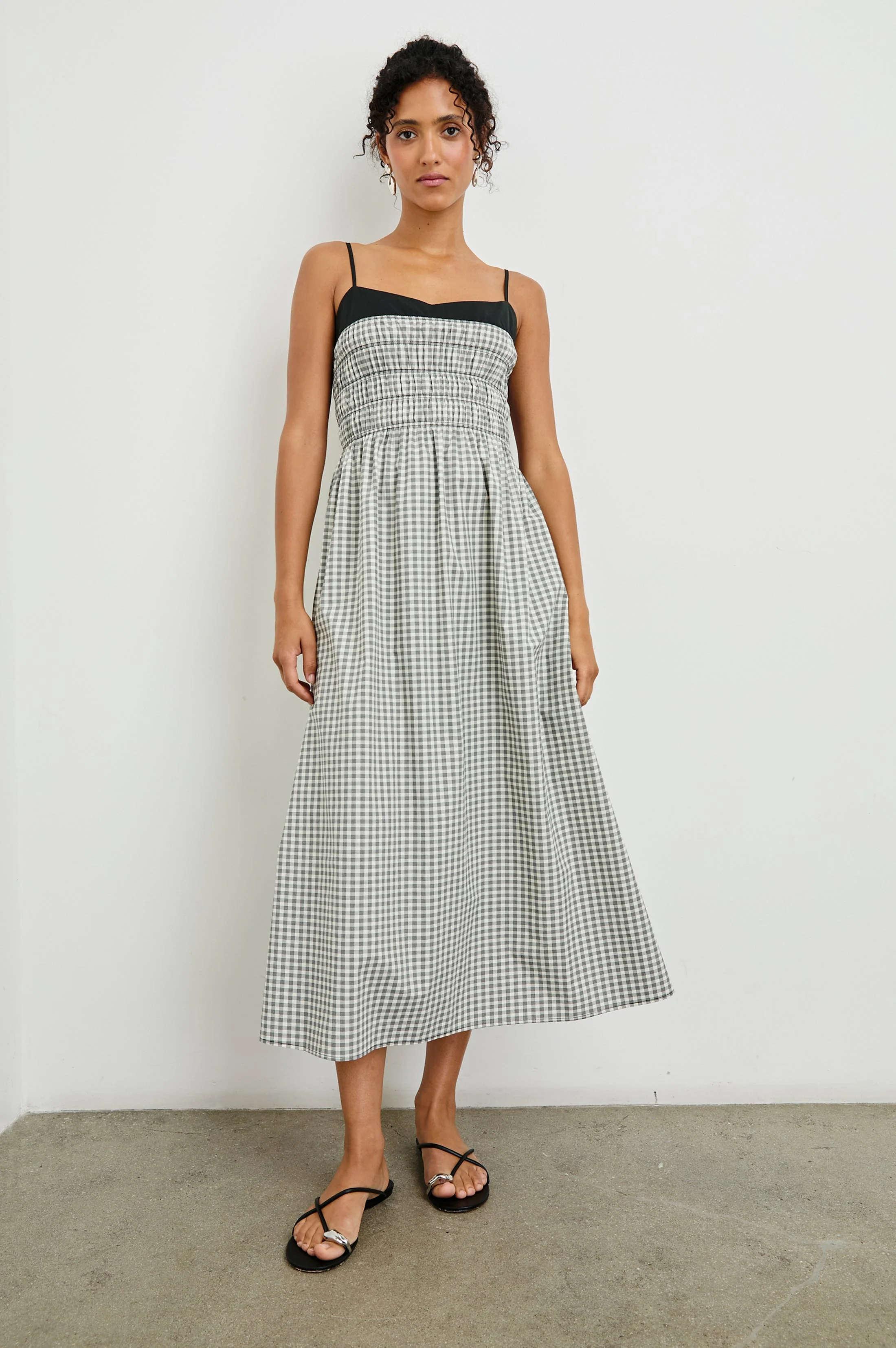 PRIMROSE DRESS - IVORY JET GINGHAM