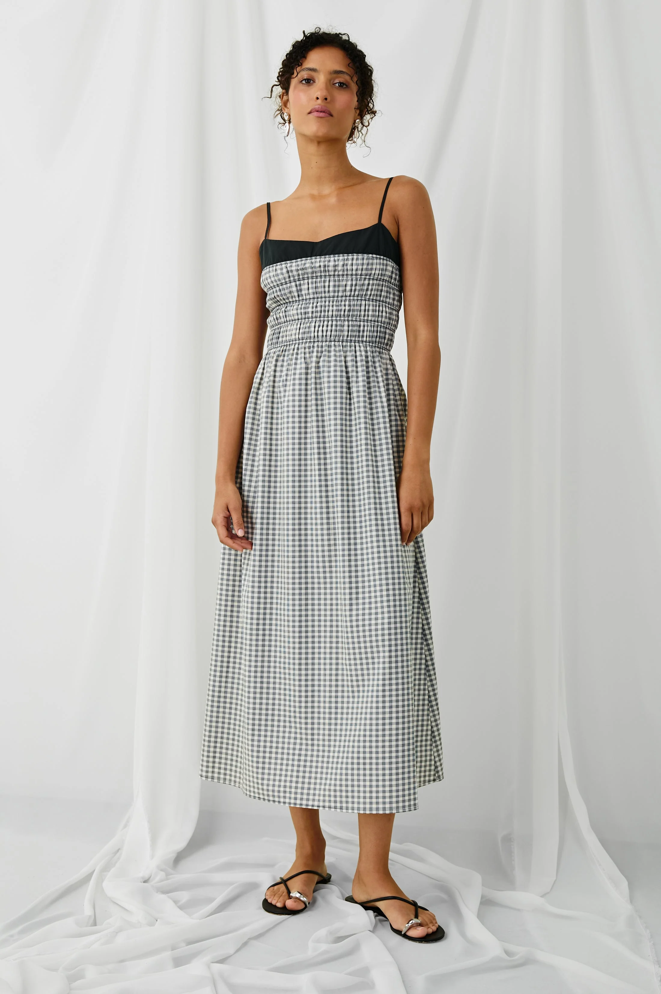 PRIMROSE DRESS - IVORY JET GINGHAM - Image 4