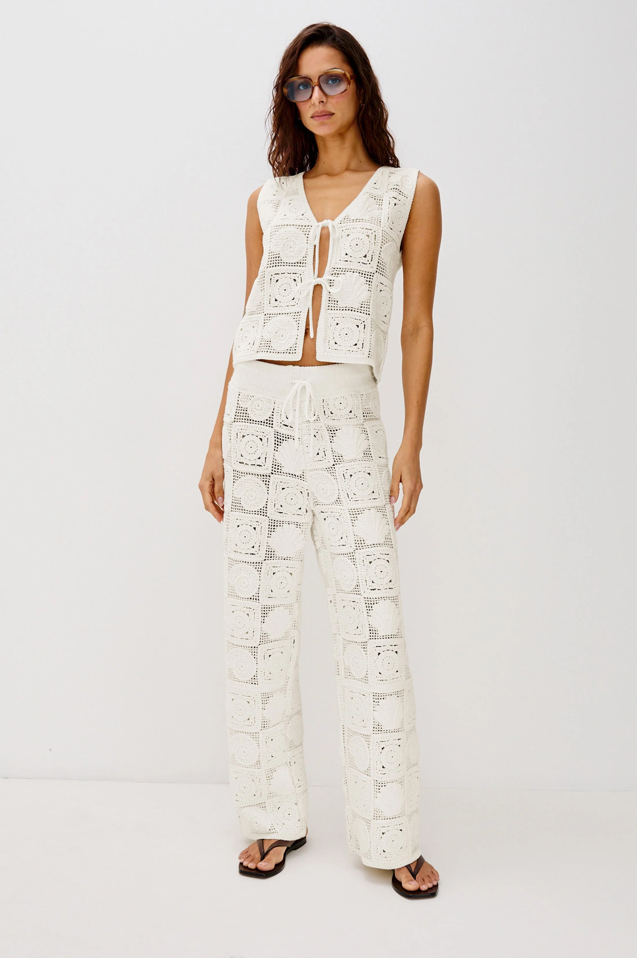 RAILS X LSPACE PAZ TOP - WHITE SEA SHELL CROCHET - Image 3