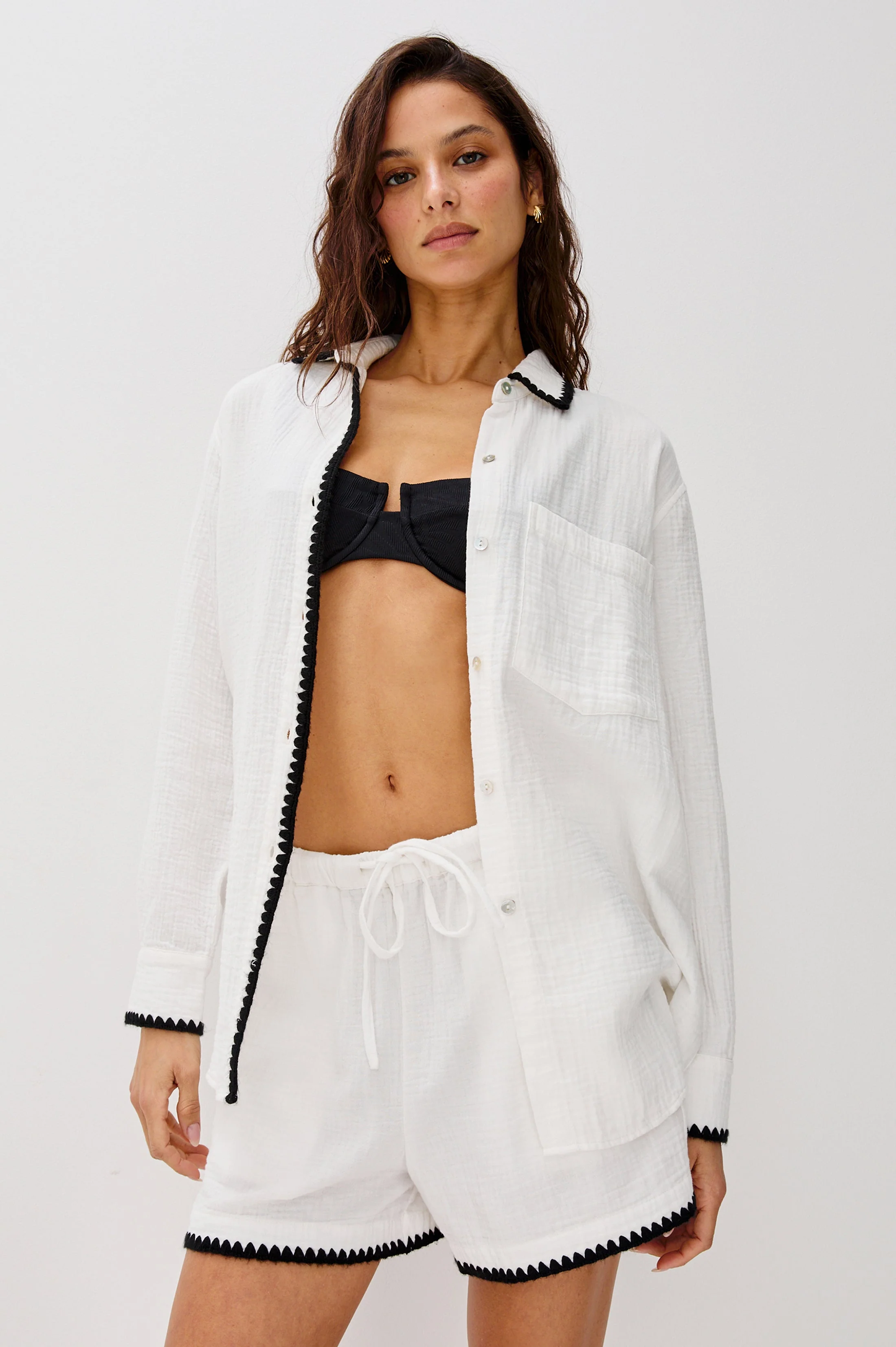 RAILS X LSPACE SUNNY SHORT - BLACK BLANKET STITCH - Image 4