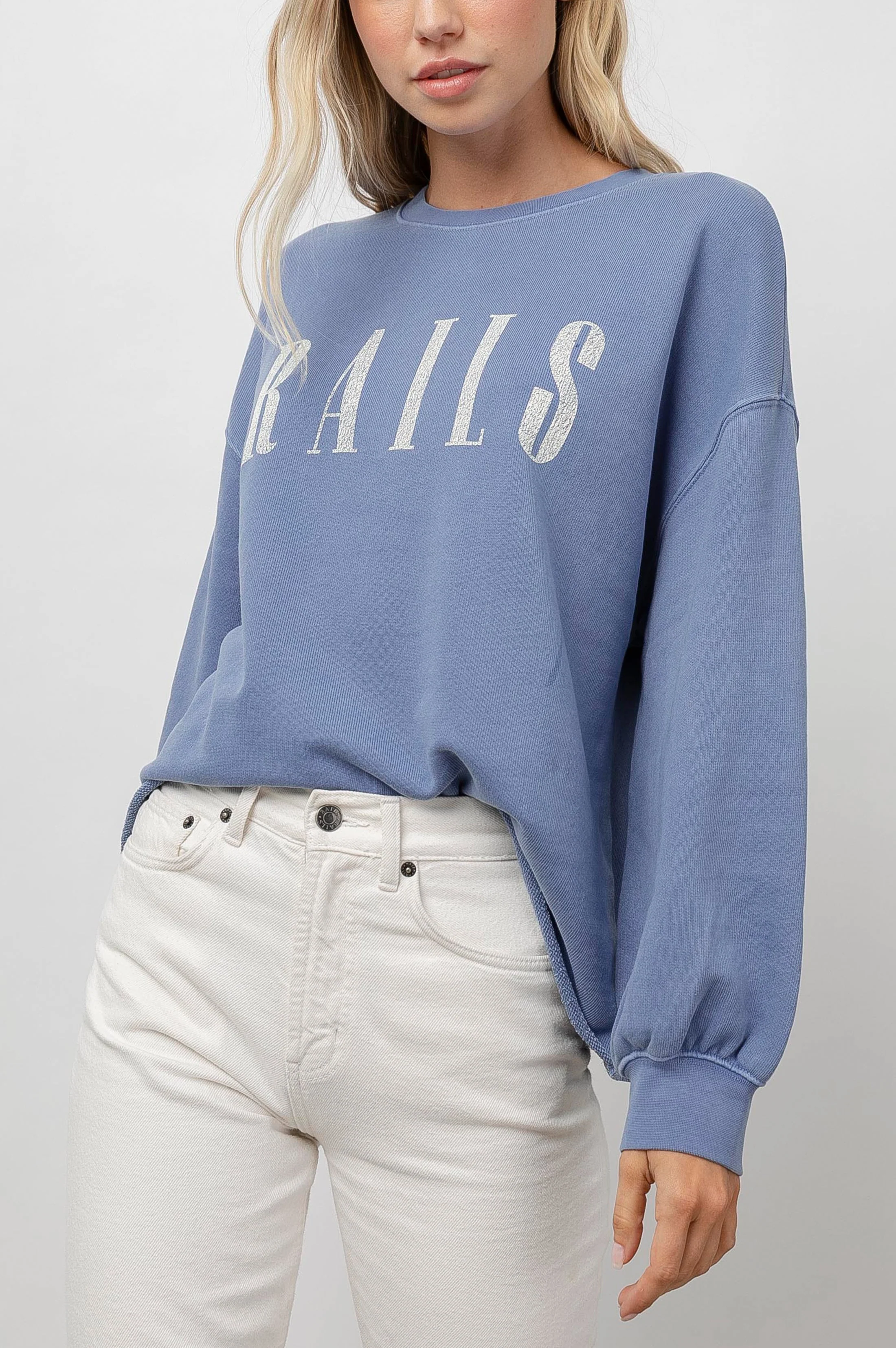 RAILS SIGNATURE SWEATSHIRT - WASHED INDIGO RAILS - Image 3