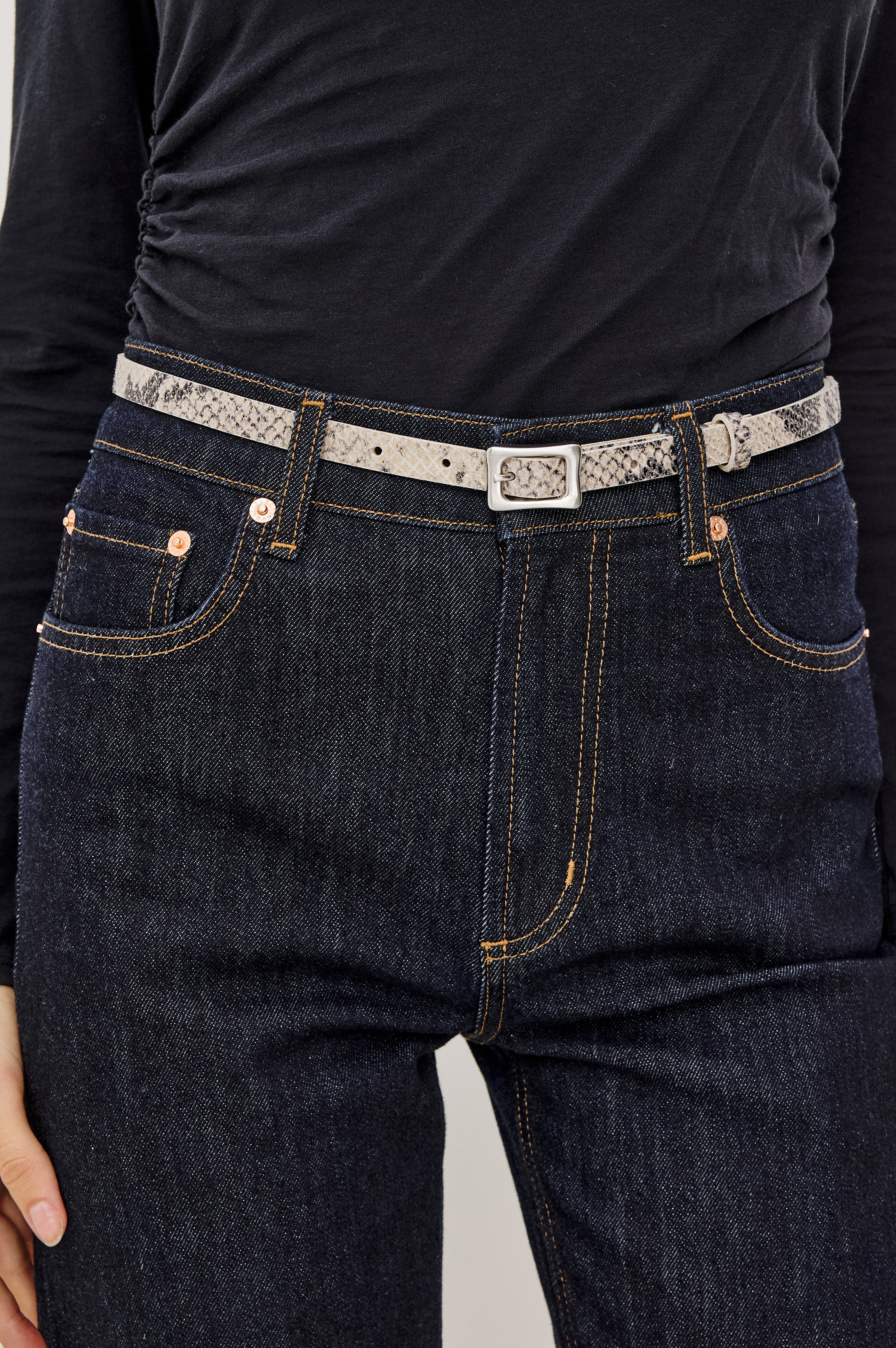 REMI BELT MINI - ECRU PYTHON