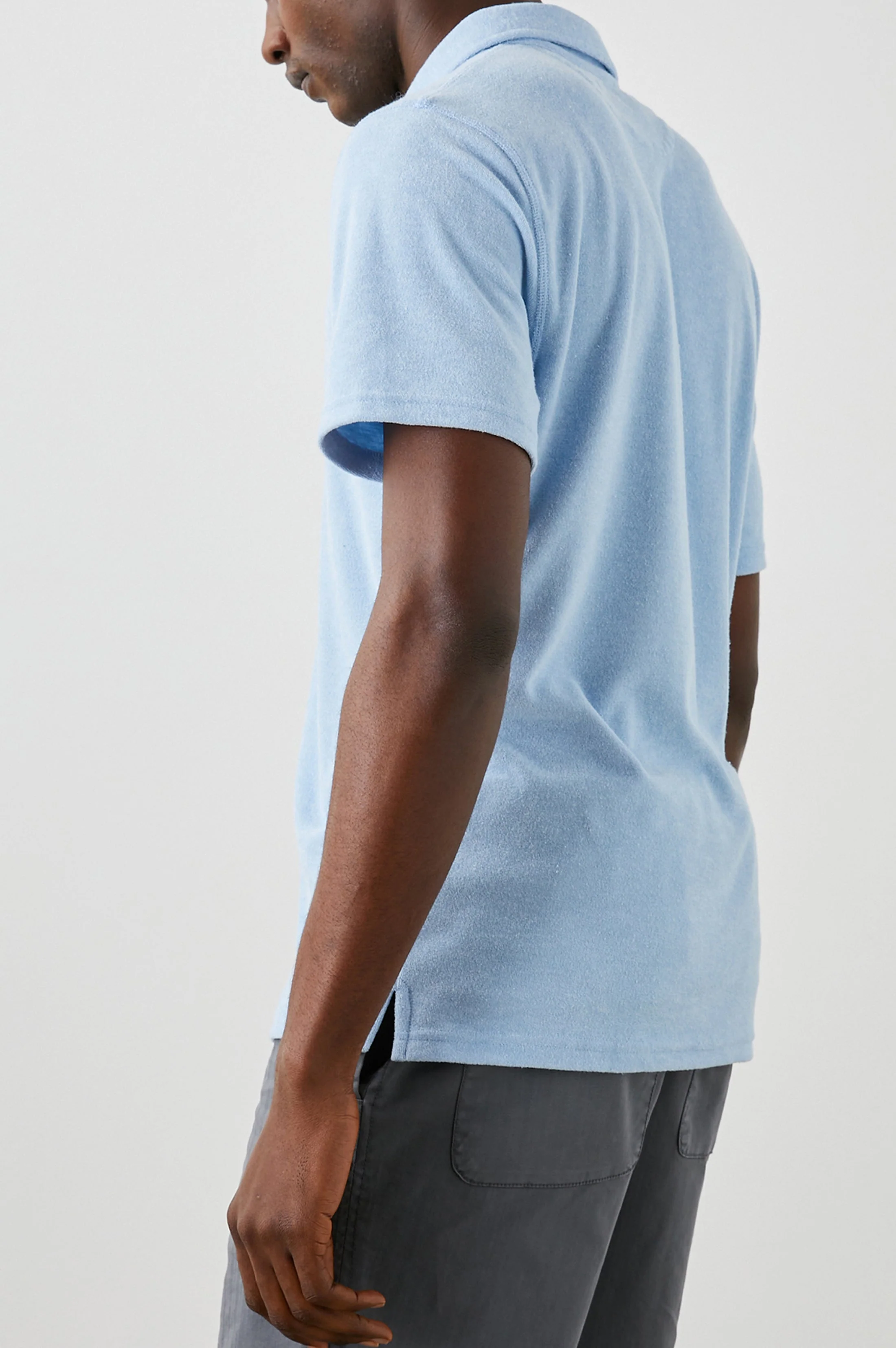 RHEN POLO SHIRT - TERRY CHAMBRAY BLUE - Image 3