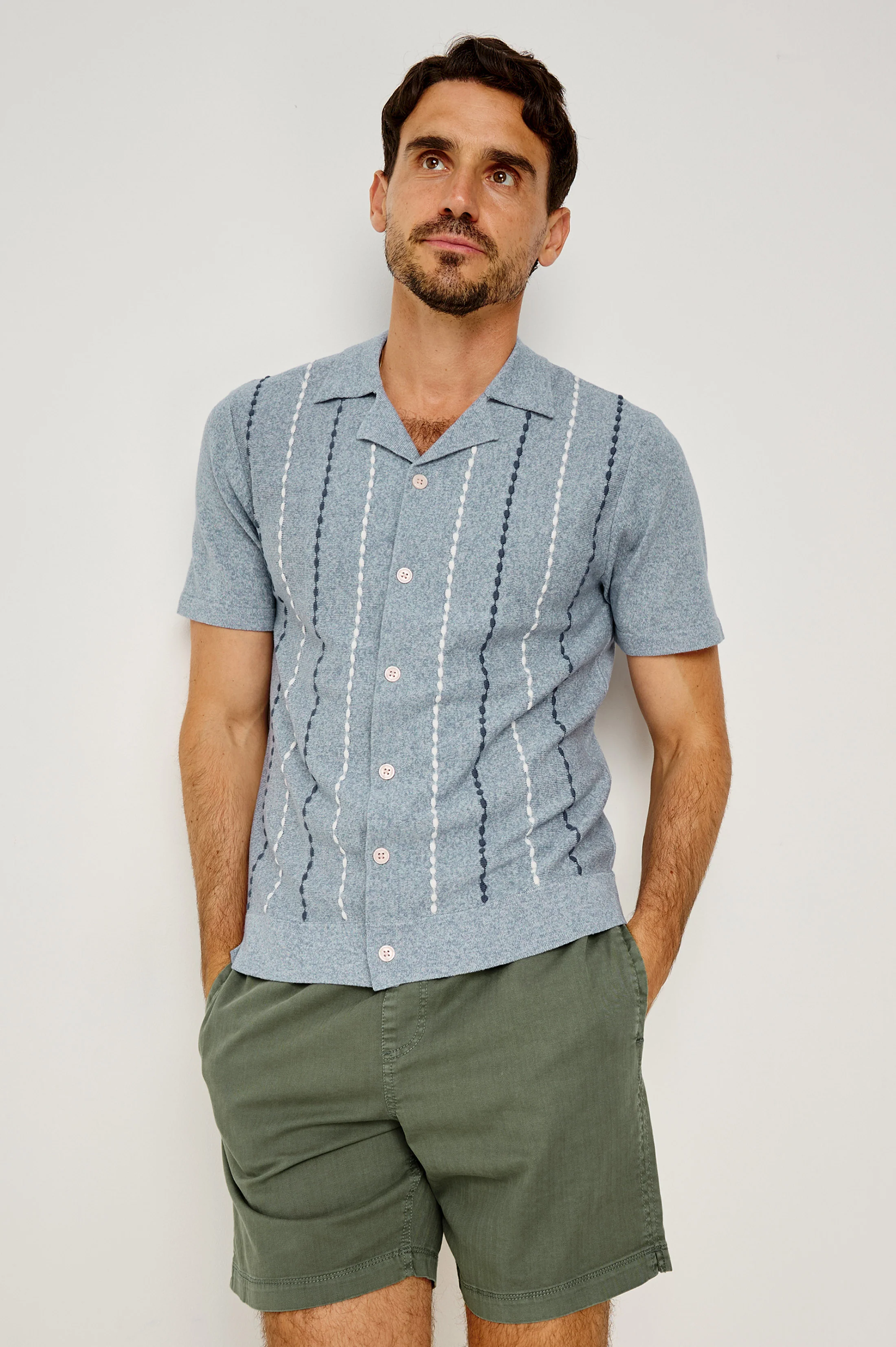 RICHIE SHIRT - NAVY WHITE SKY