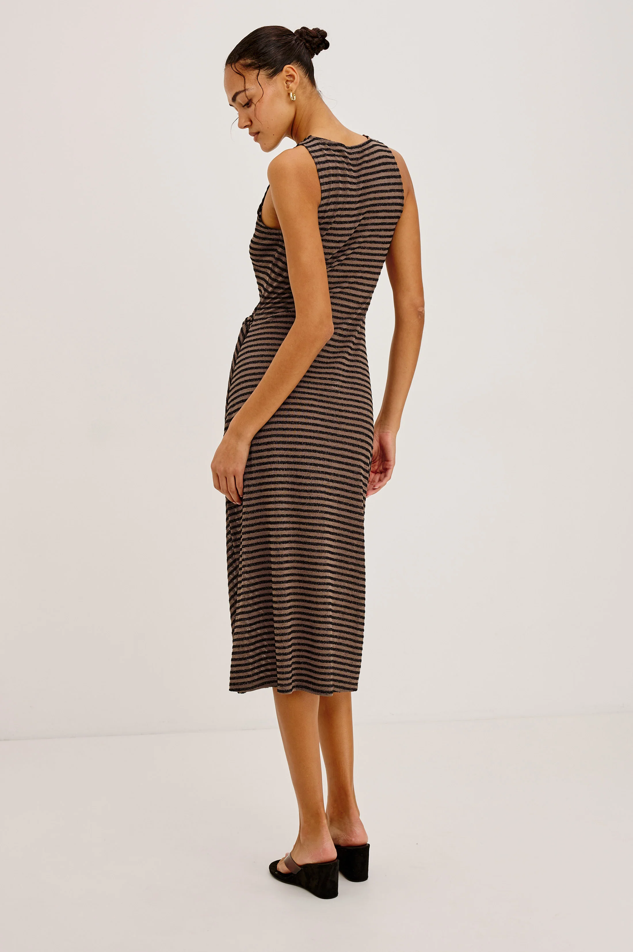 RICKY DRESS - ONYX COCOA STRIPE - Image 5