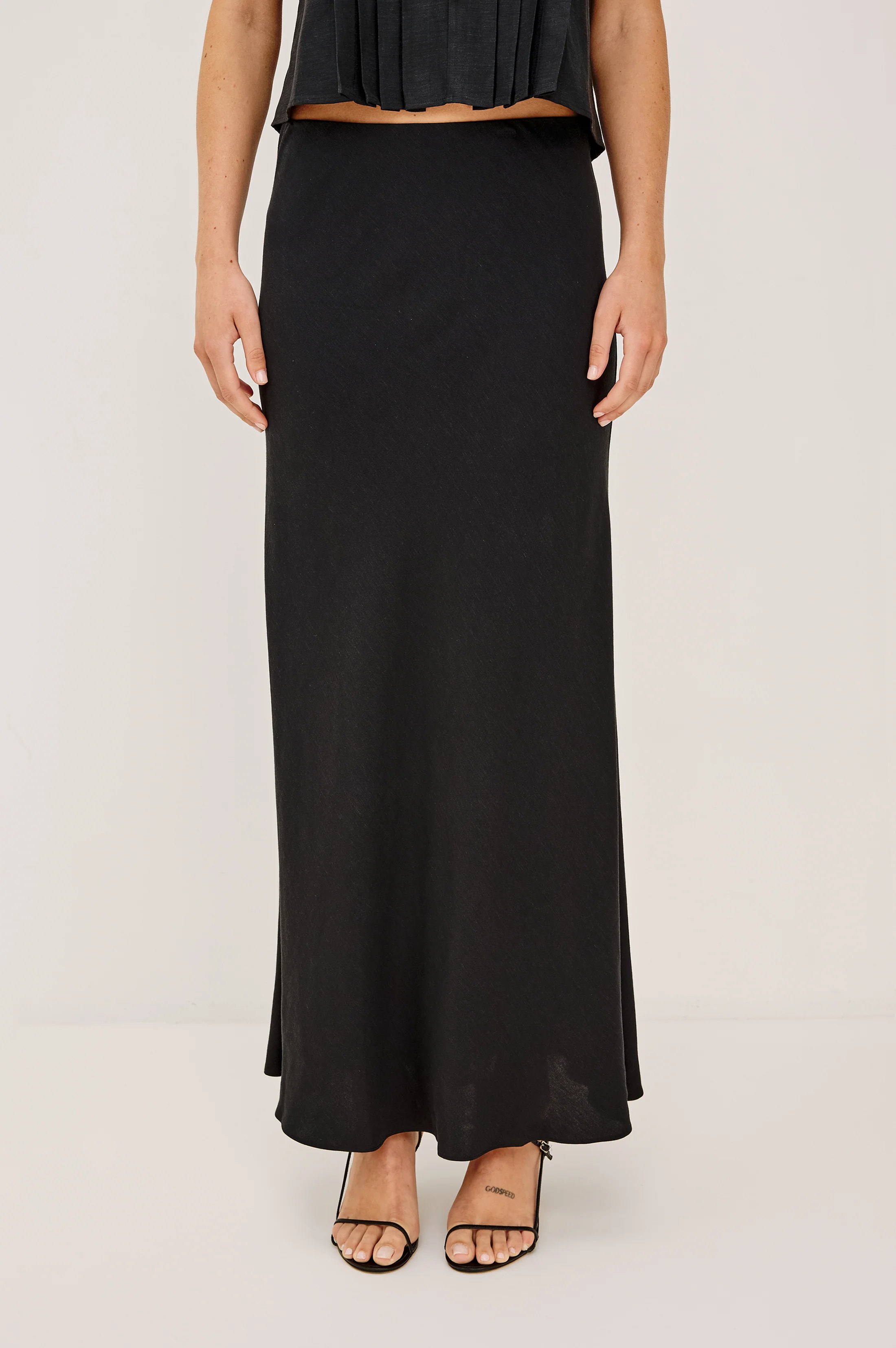 ROMINA SKIRT - BLACK LINEN - Image 4