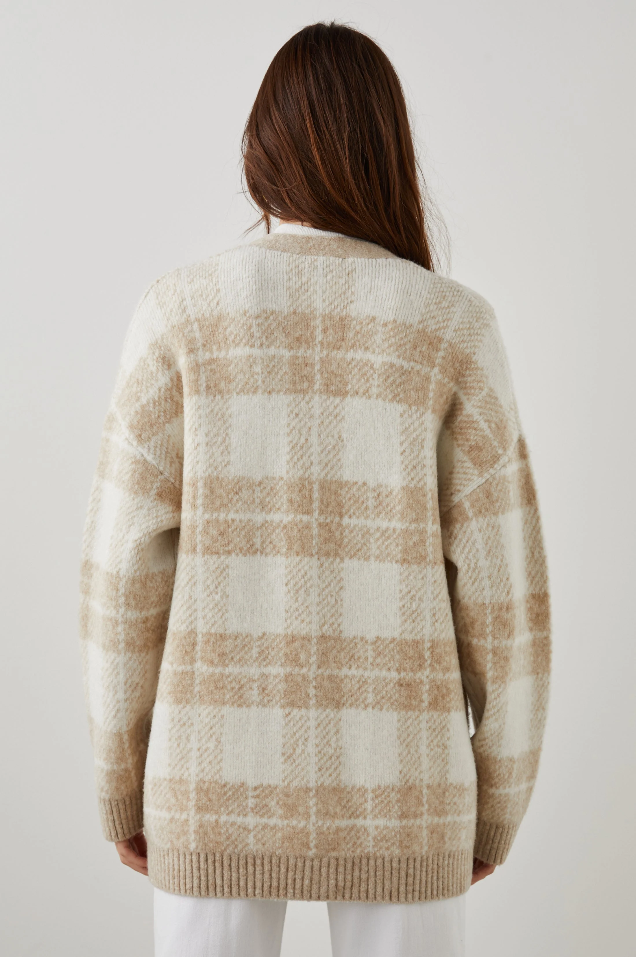 RUNI CARDIGAN - IVORY SAND PLAID - Image 5