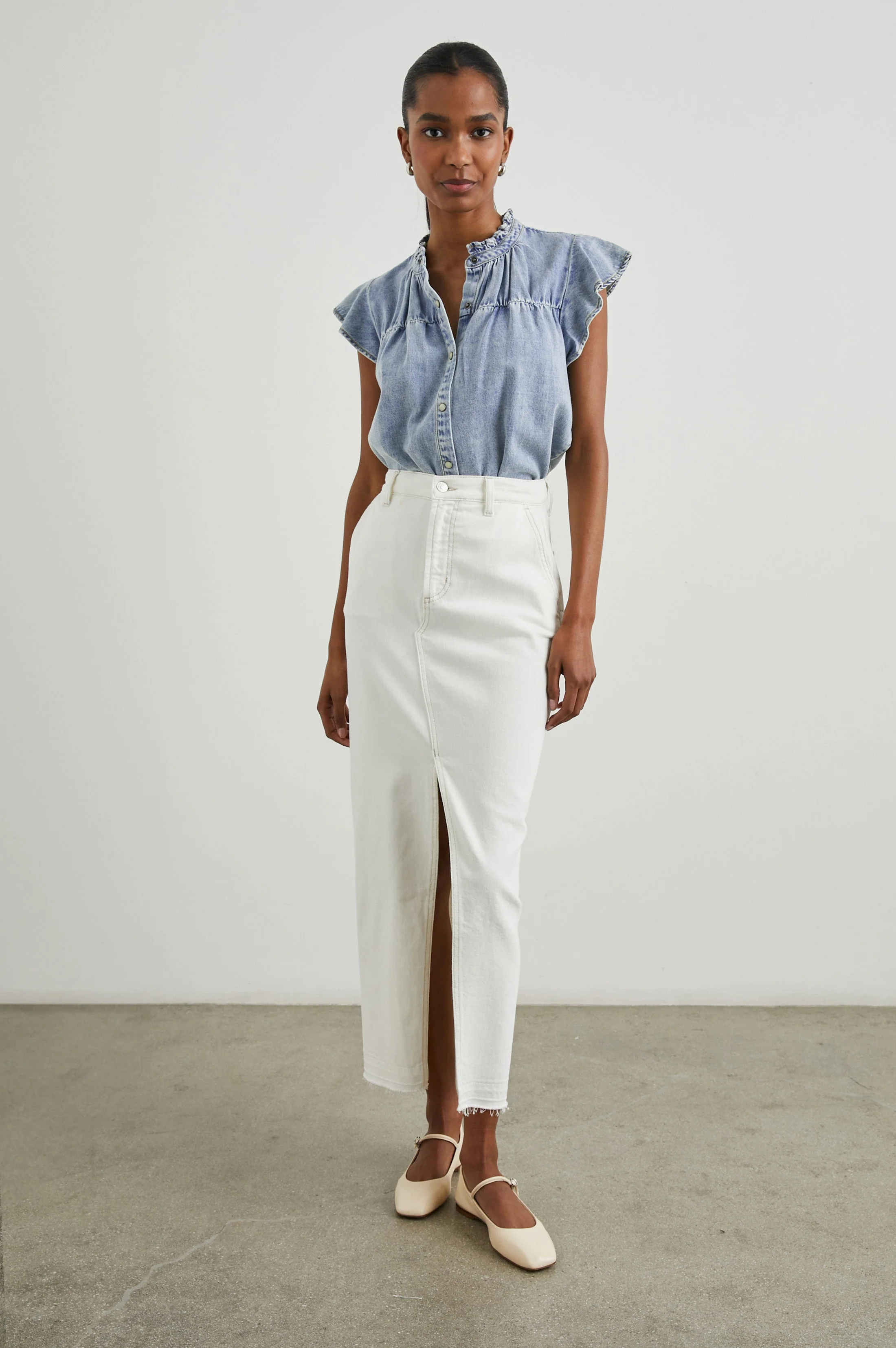 RUTHIE TOP - FADED INDIGO - Image 3