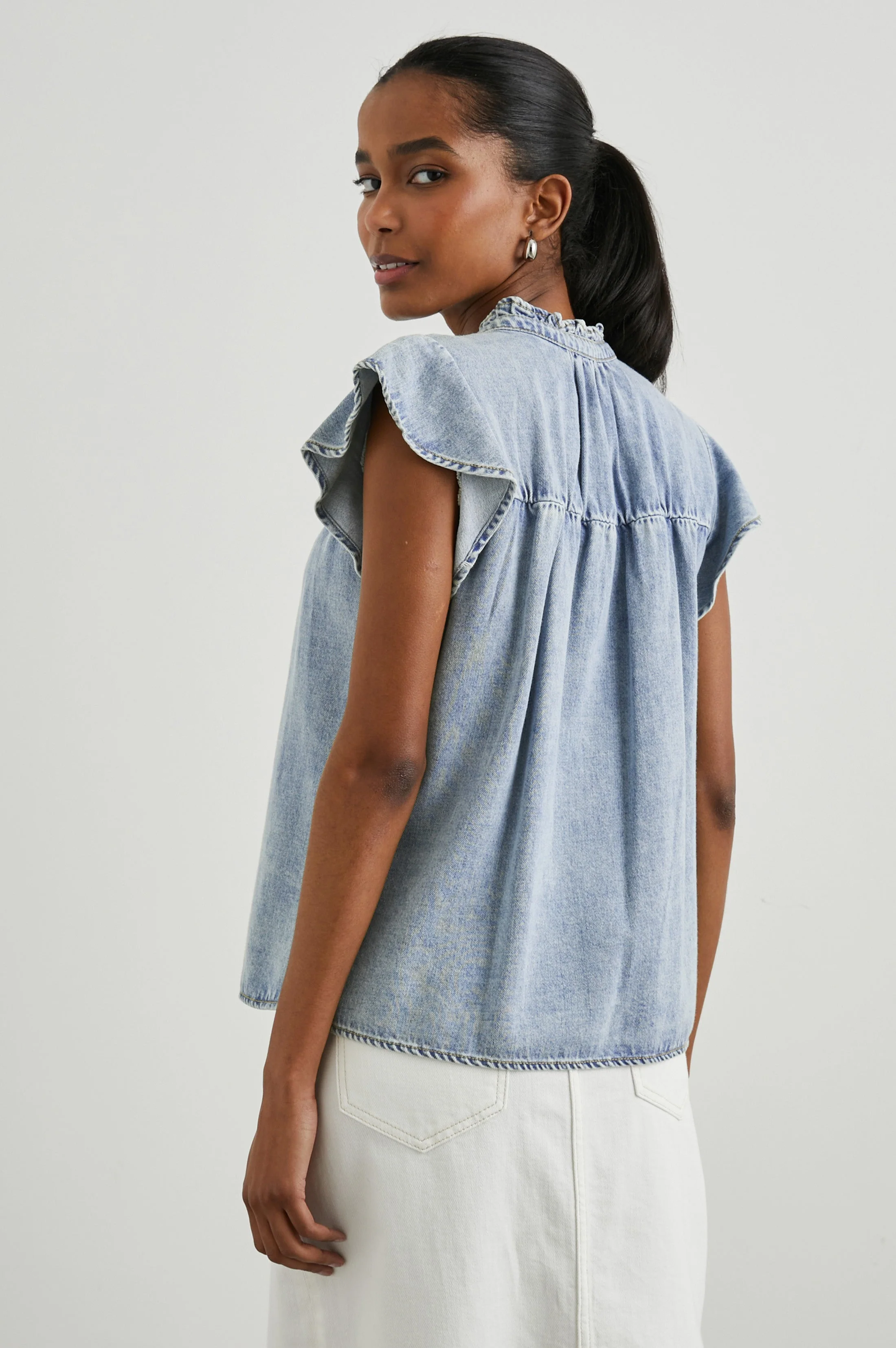RUTHIE TOP - FADED INDIGO - Image 4