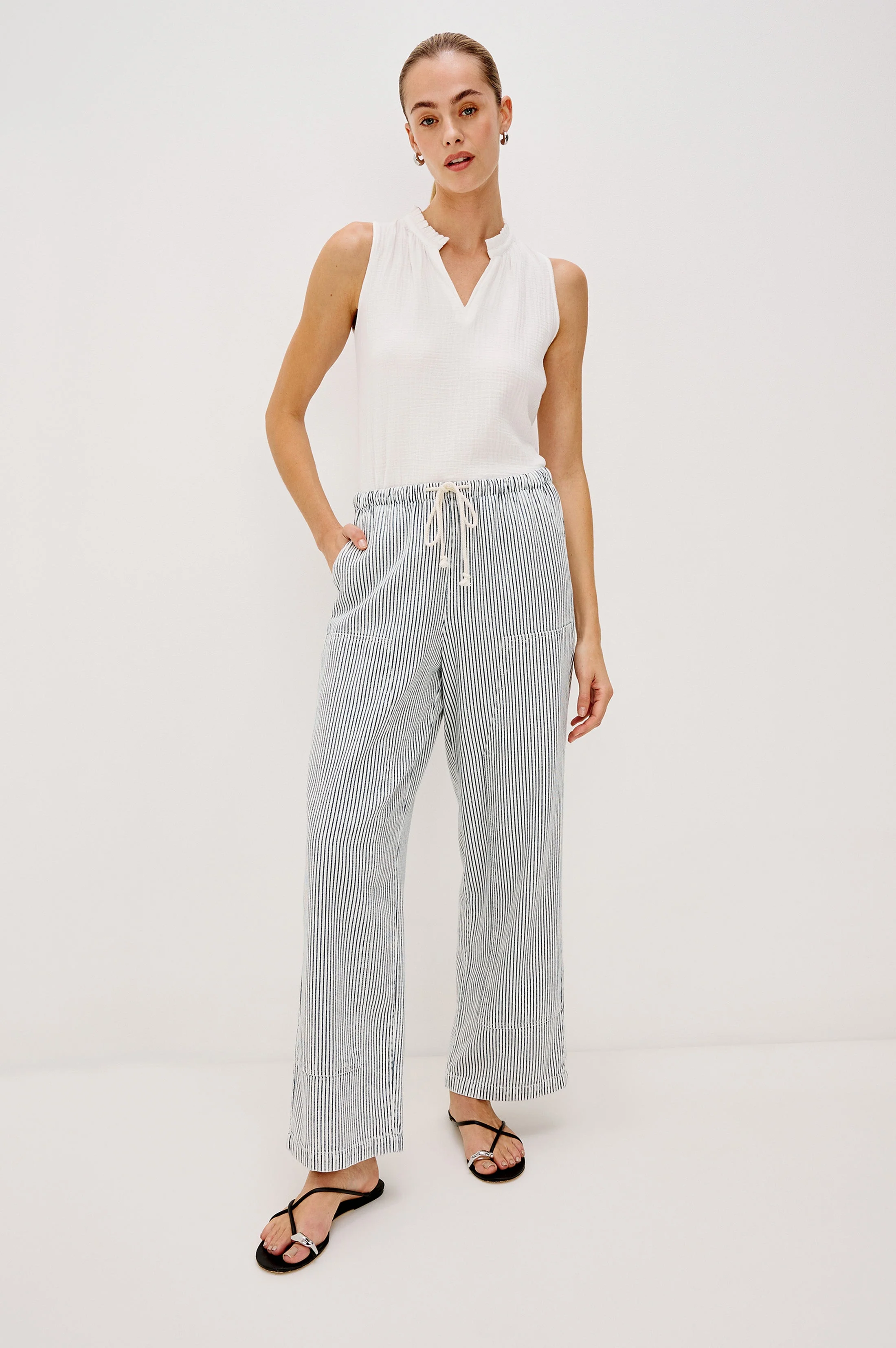 SANDERSON PANT - INDIGO RAILROAD STRIPE - Image 3