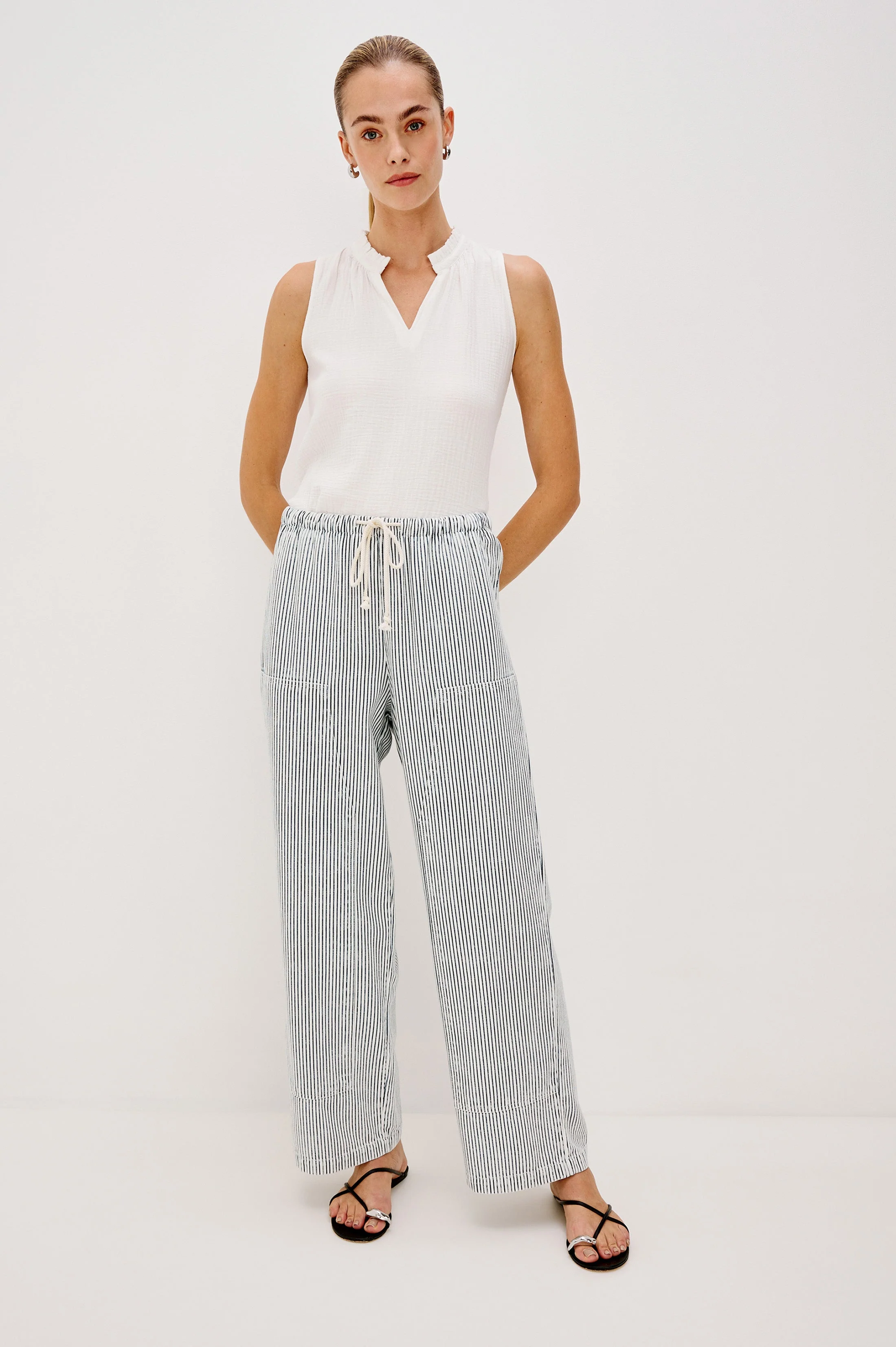 SANDERSON PANT - INDIGO RAILROAD STRIPE - Image 4