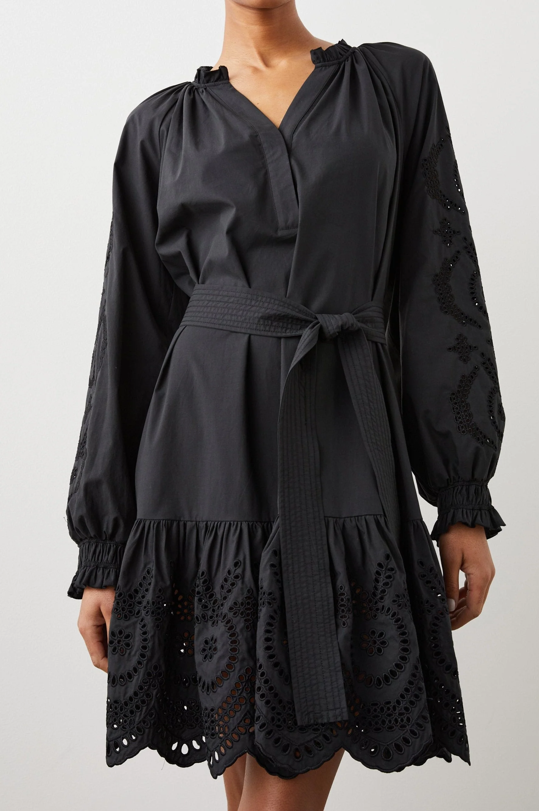 SAYLOR DRESS - BLACK EYELET
