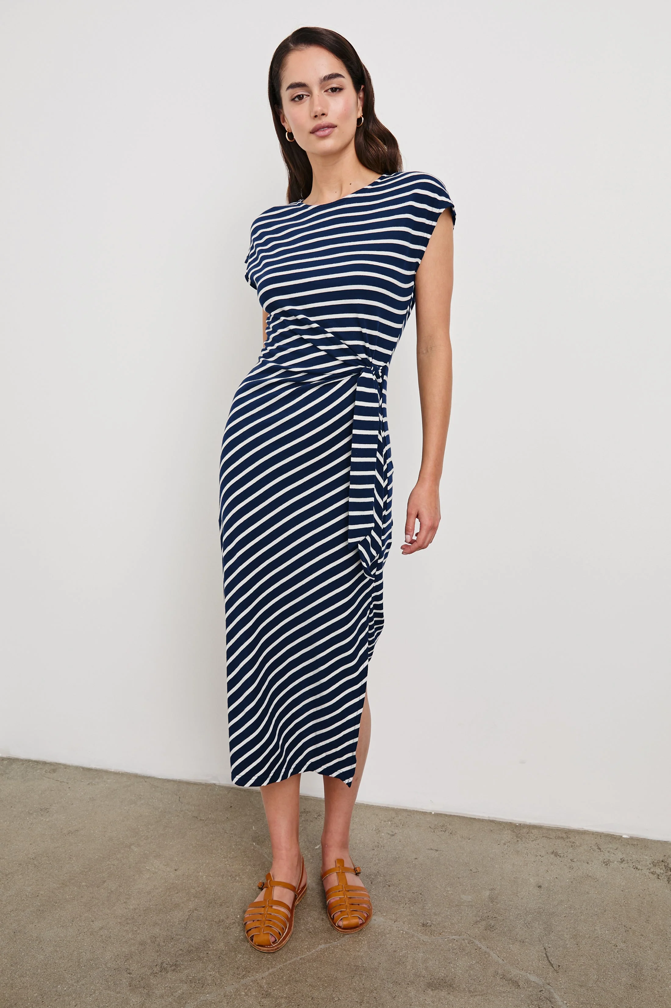 SELAH DRESS - NAVY IVORY STRIPE - Image 2