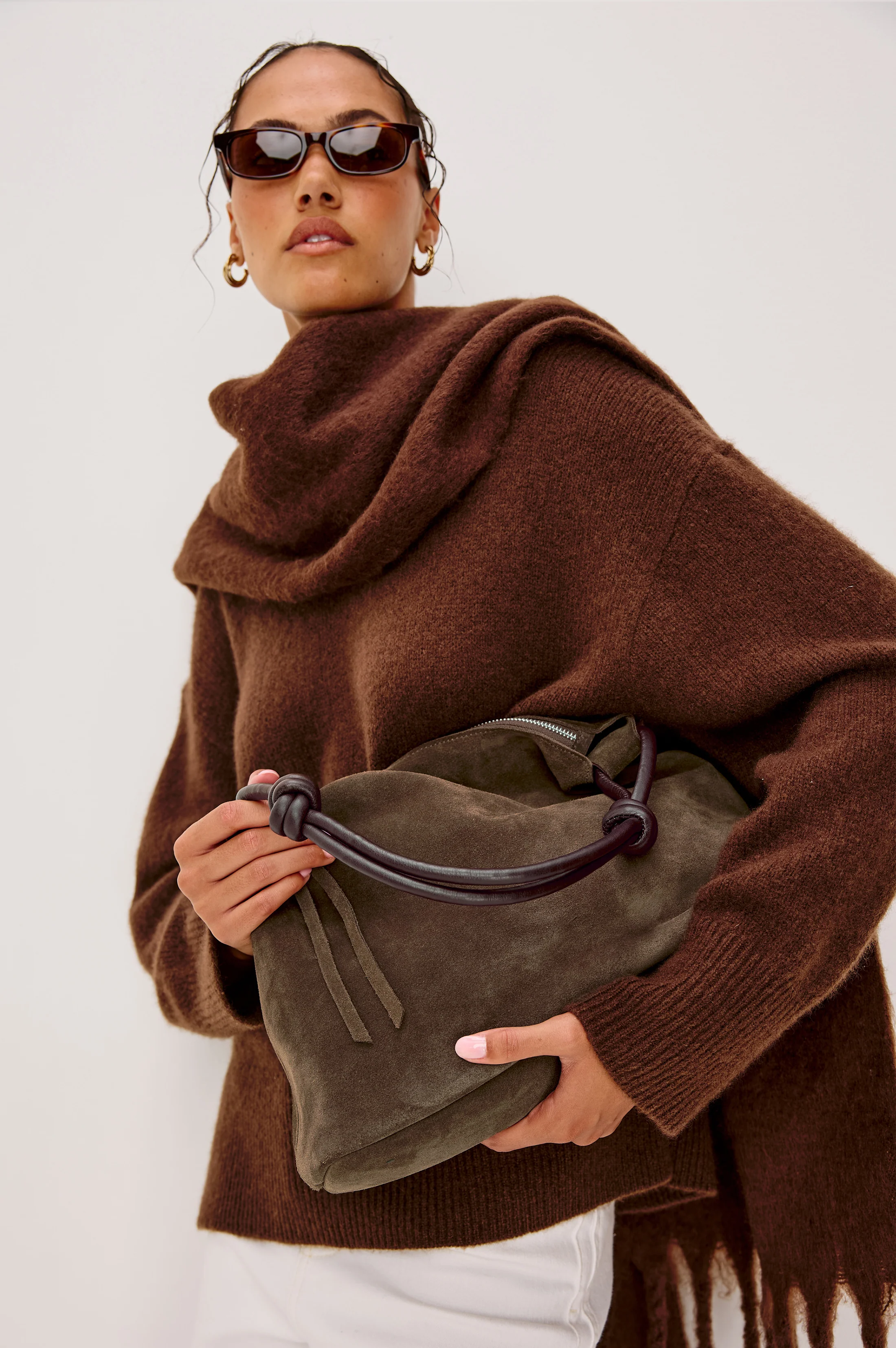 SIENA HOBO BAG - ESPRESSO SUEDE - Image 6