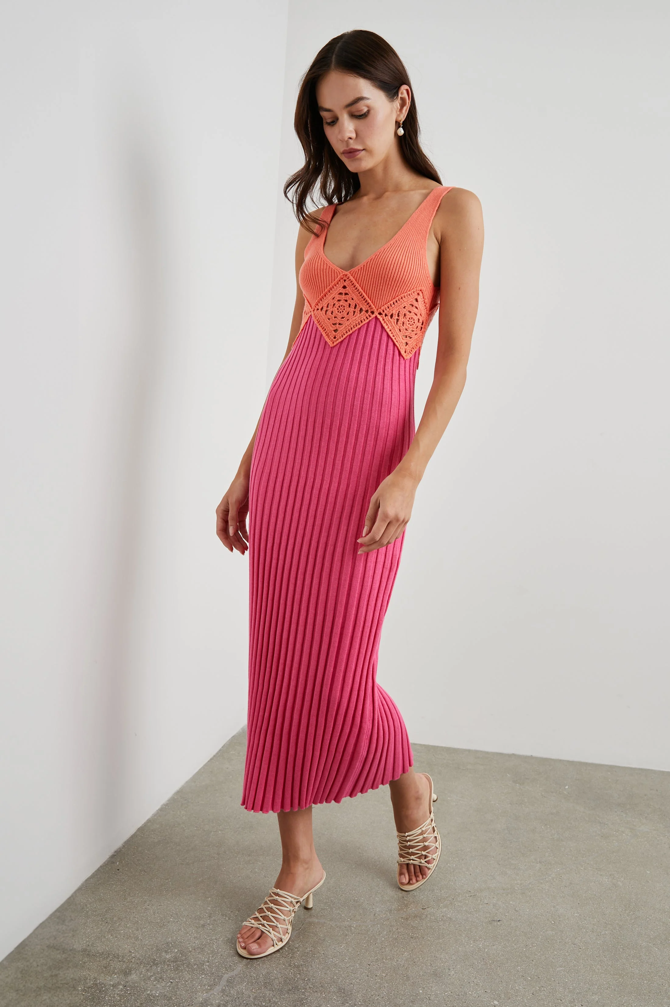 TARYN DRESS - PAPAYA COLORBLOCK - Image 3