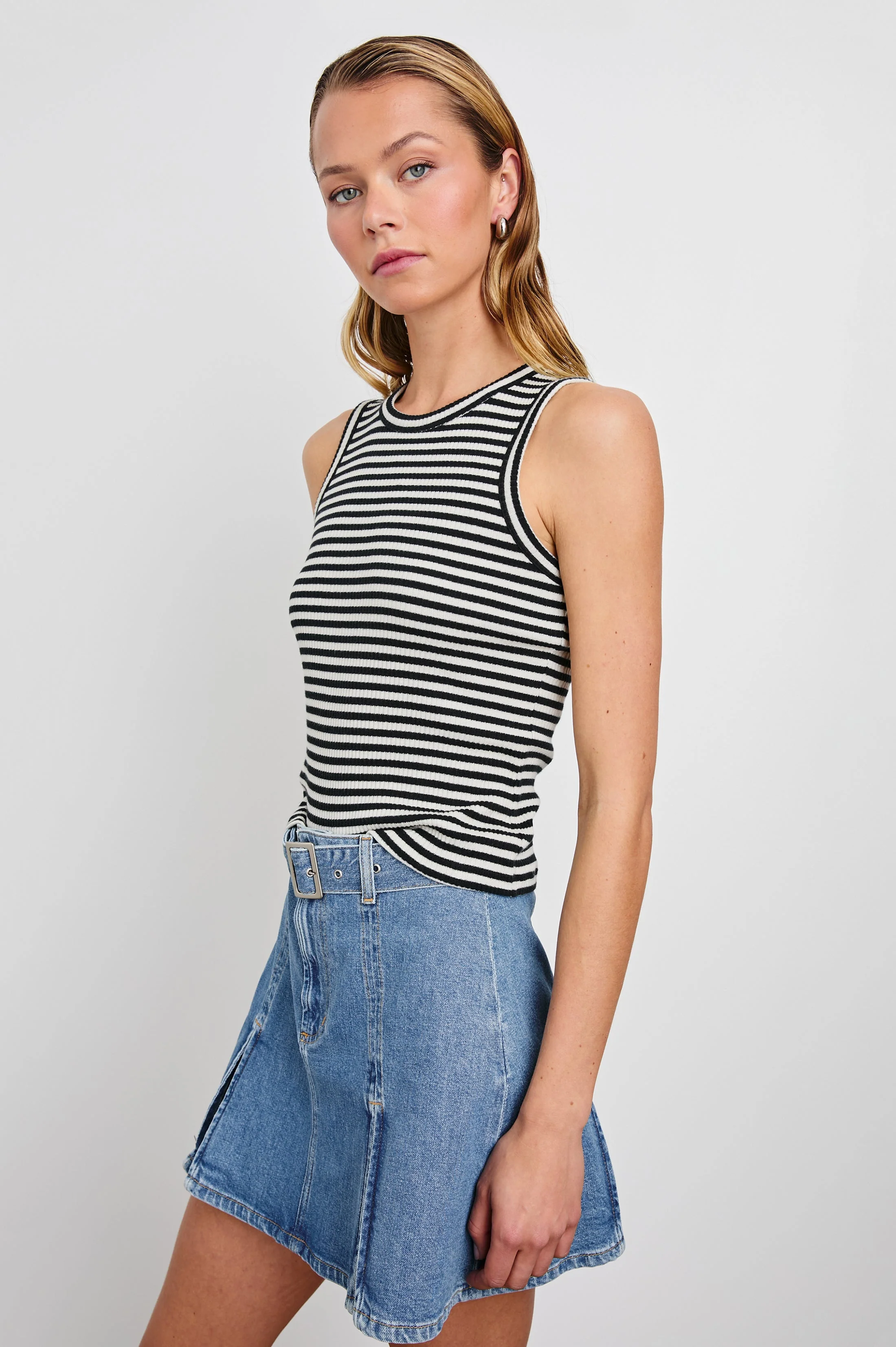 THE RACER TANK - BLACK BIRCH STRIPE - Image 4