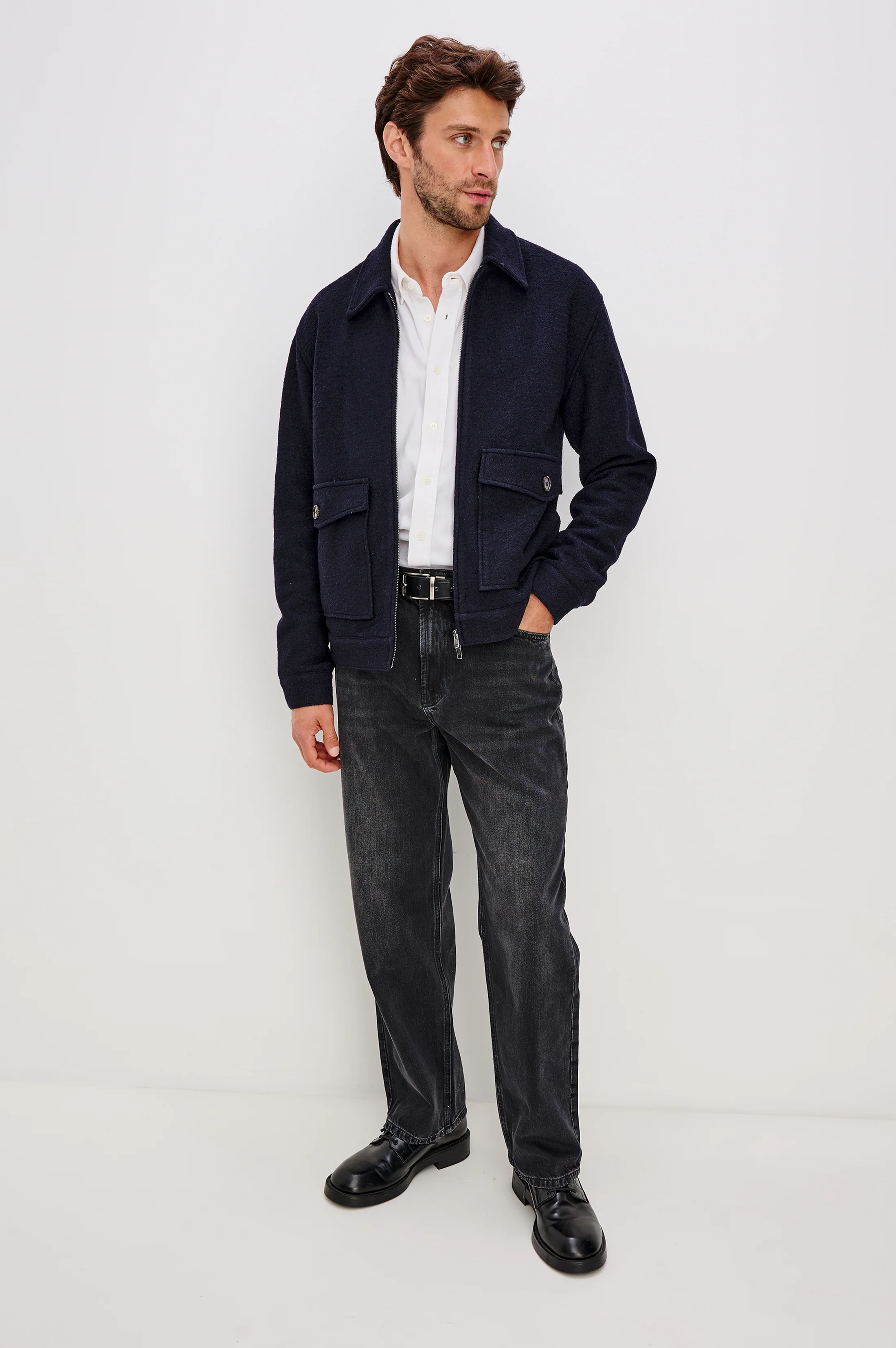 TILLMAN JACKET - NAVY BOUCLE - Image 3