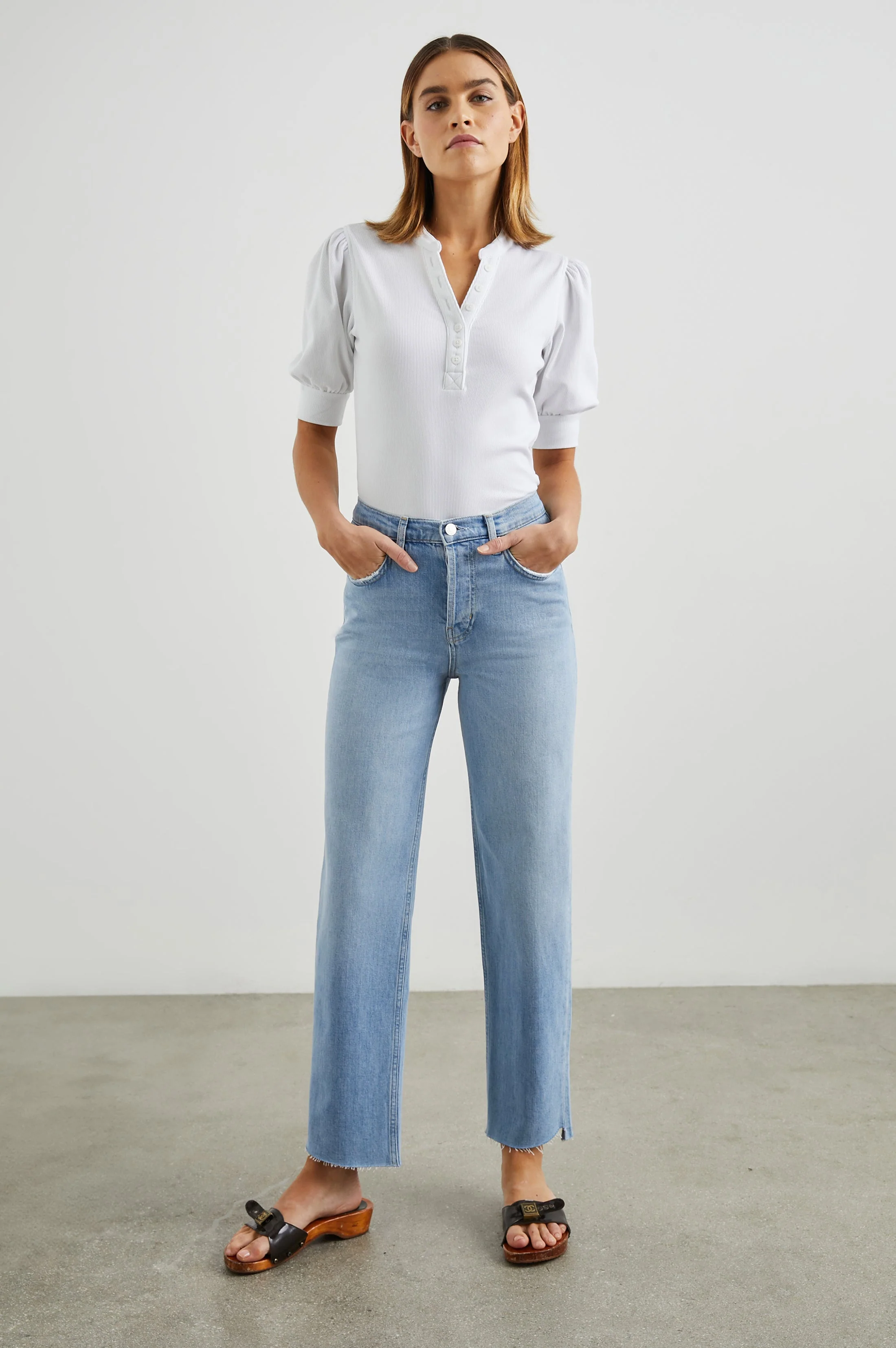TOPANGA CROP STRAIGHT - BLUE MIST STEP HEM - Image 3