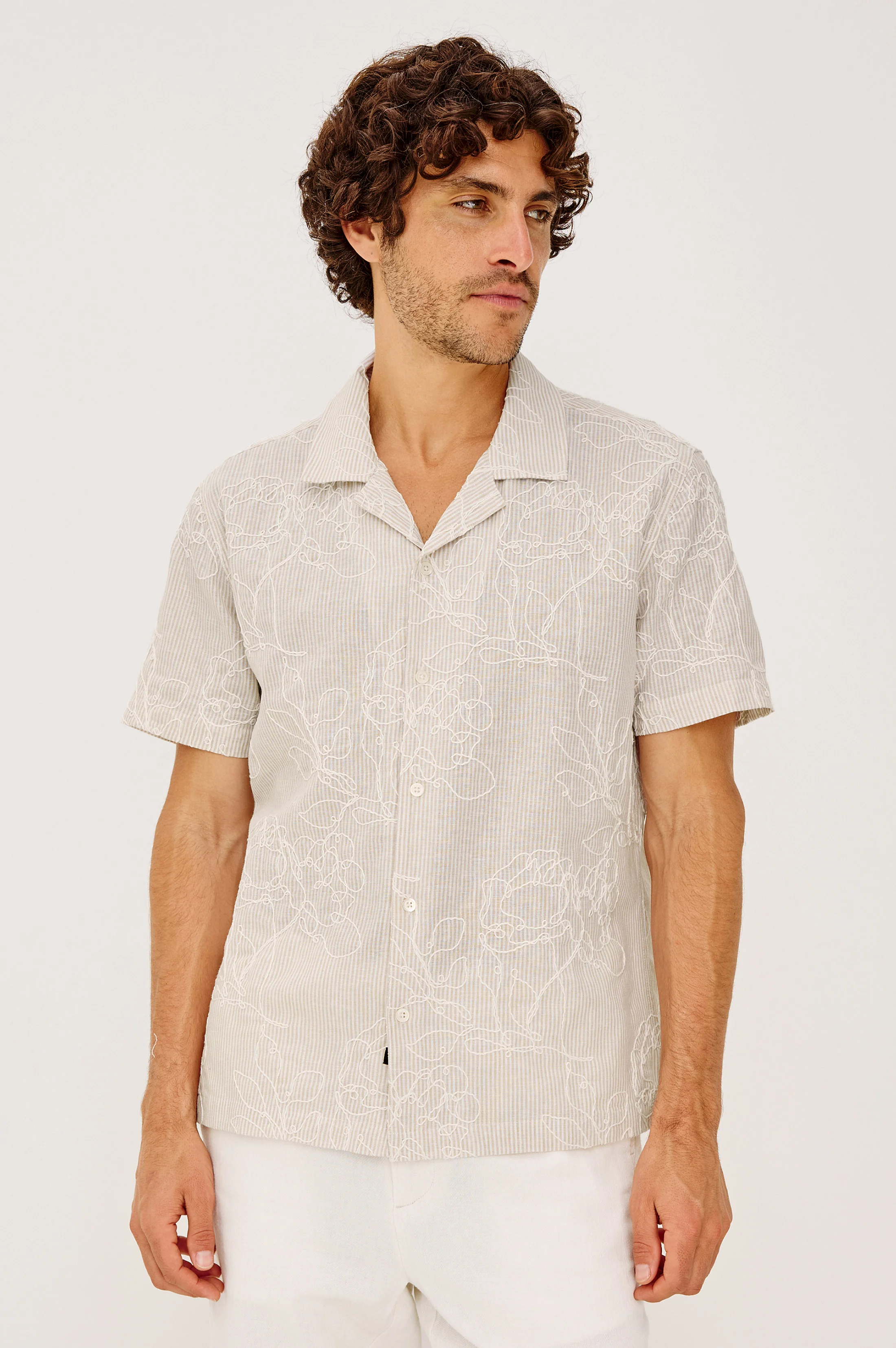 TYLER SHIRT - BOUQUET KHAKI STRIPE