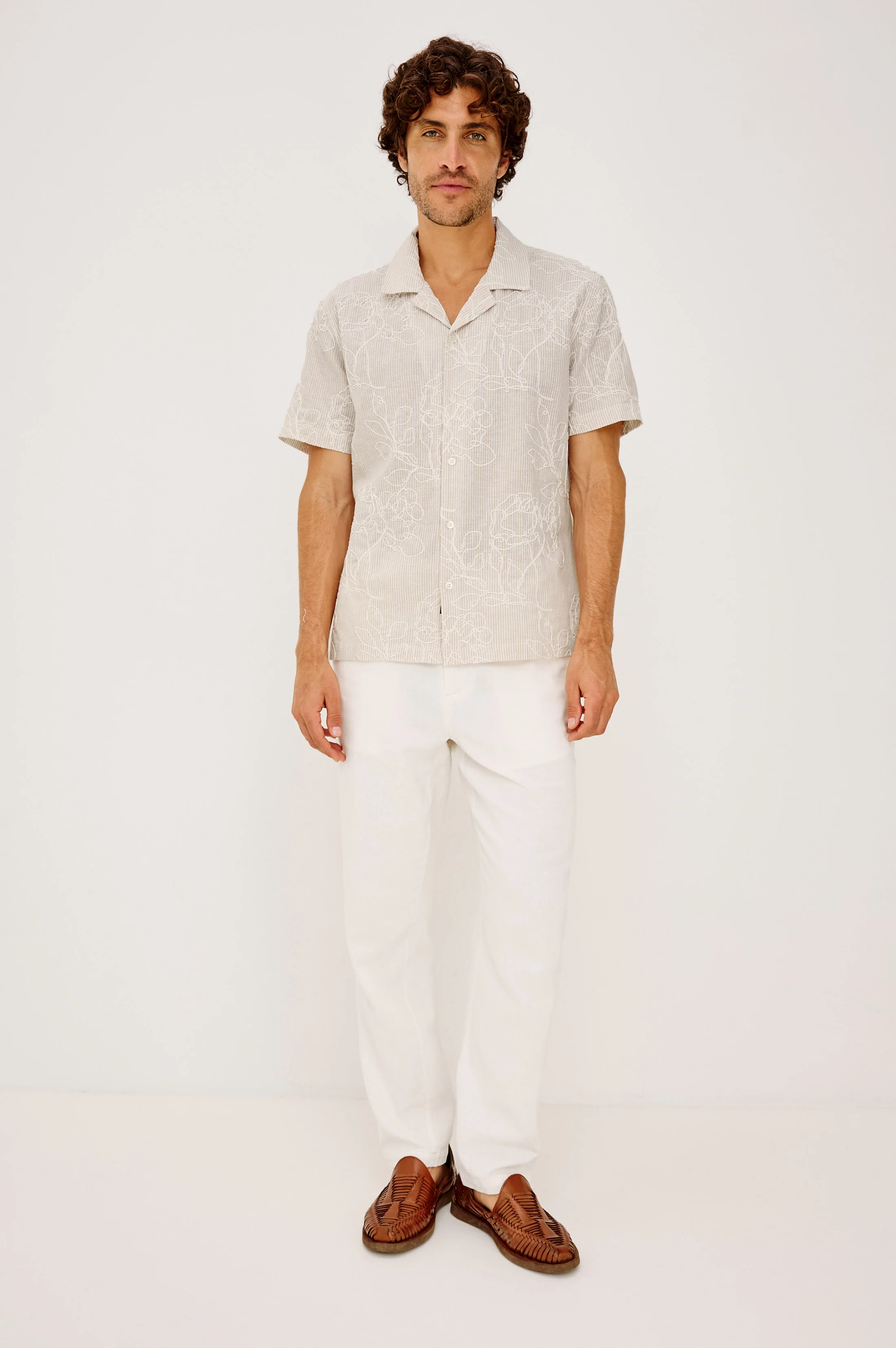 TYLER SHIRT - BOUQUET KHAKI STRIPE - Image 3
