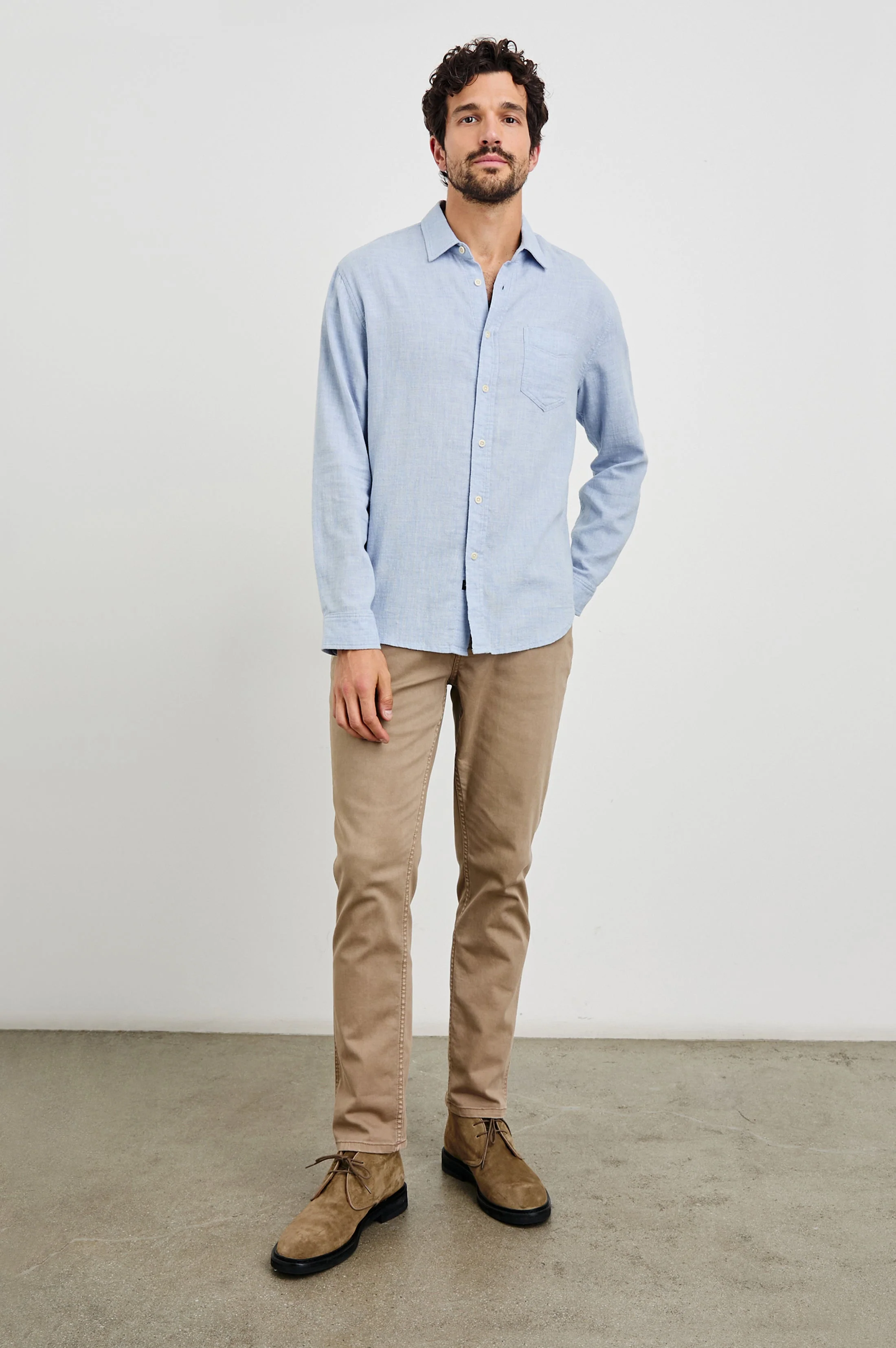 WYATT SHIRT - BLUE MELANGE - Image 3