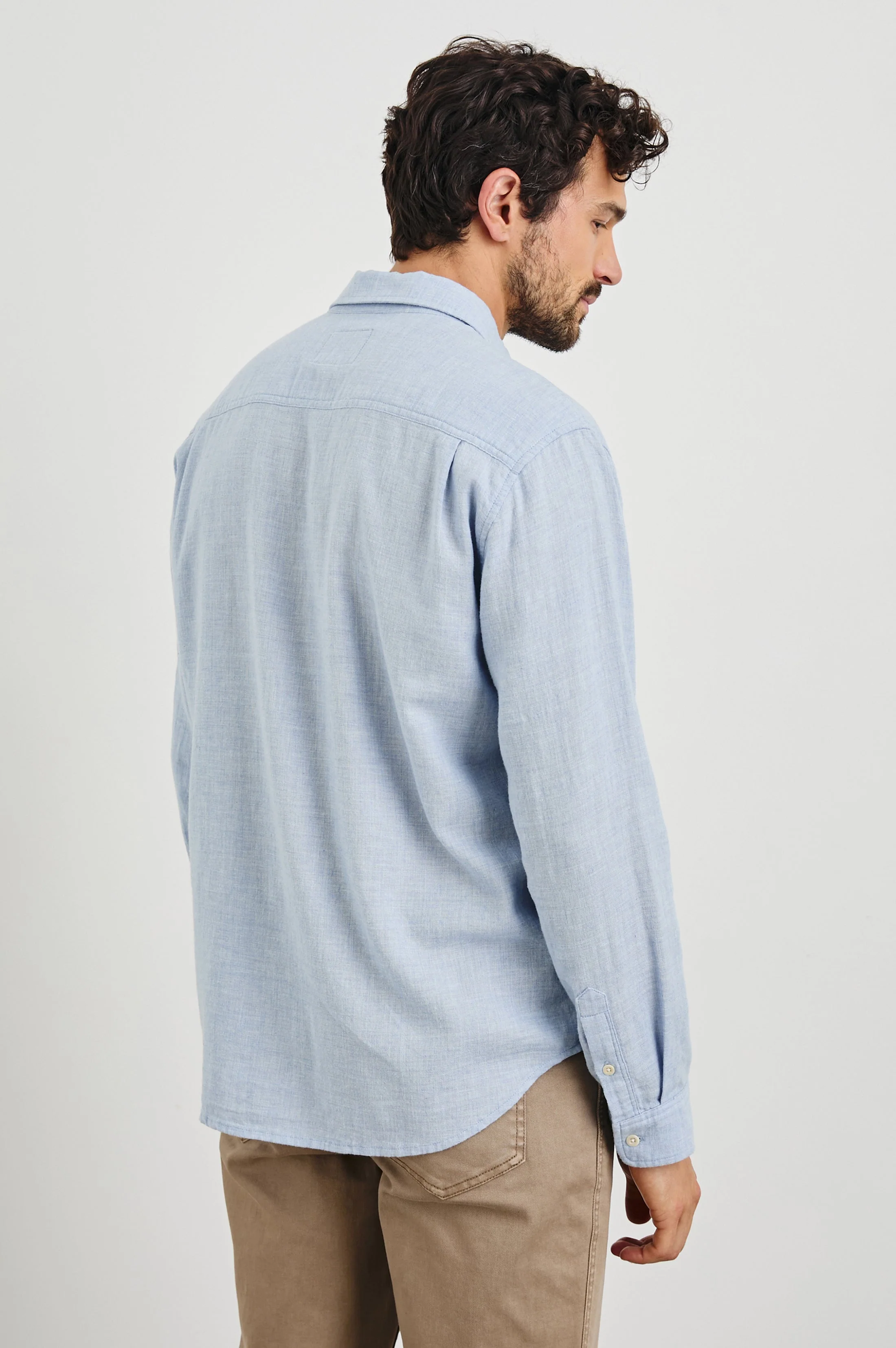 WYATT SHIRT - BLUE MELANGE - Image 4