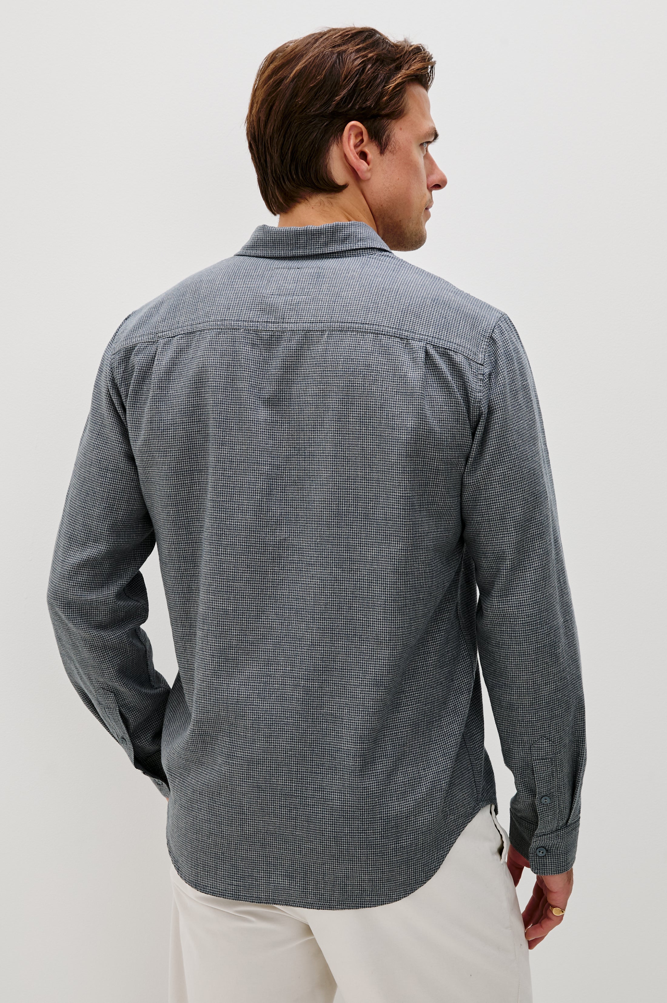 WYATT SHIRT - CHARCOAL NAVY HOUNDSTOOTH - Image 4