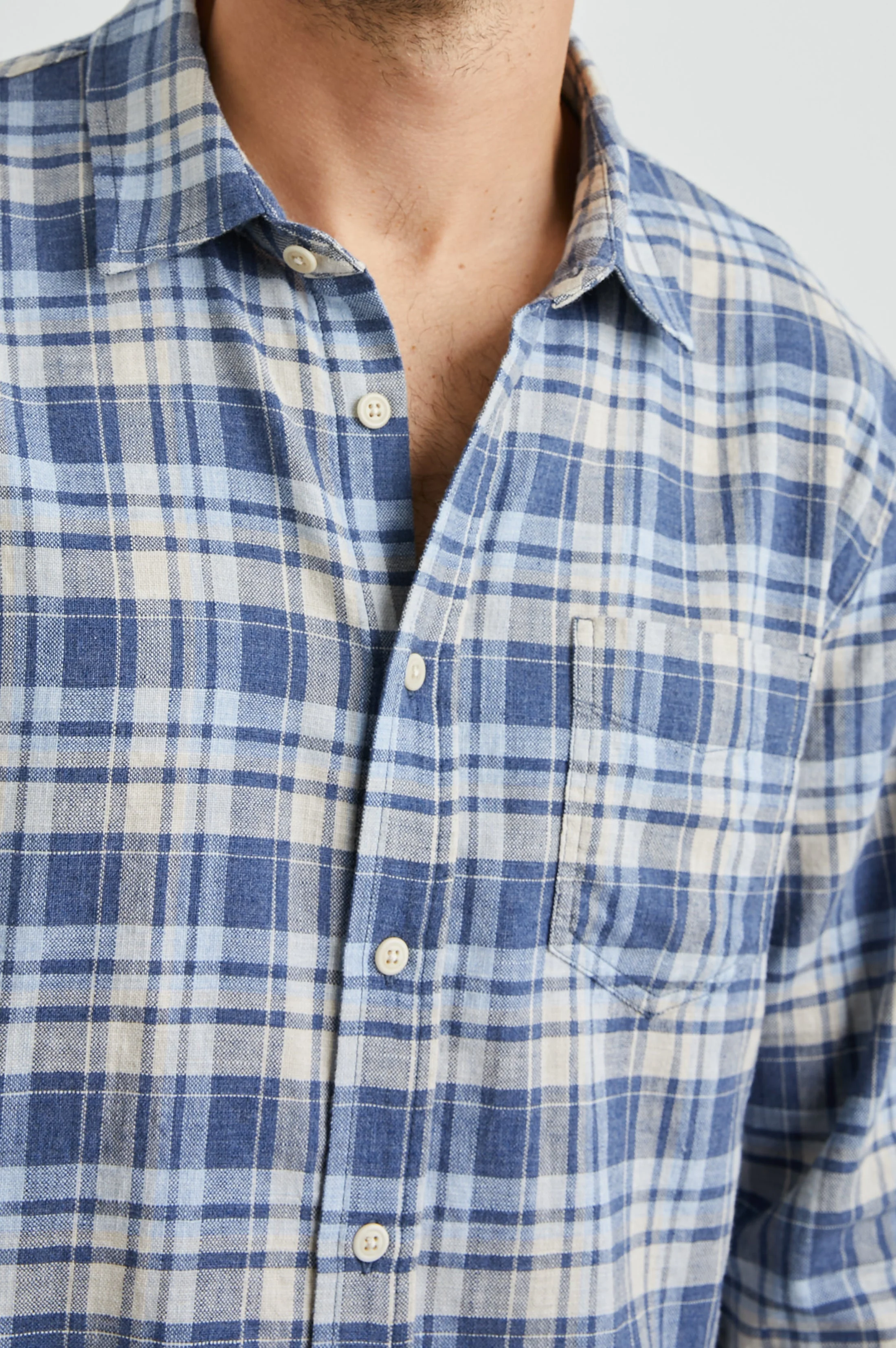 WYATT SHIRT - NAVY SORGHUM OXFORD - Image 3