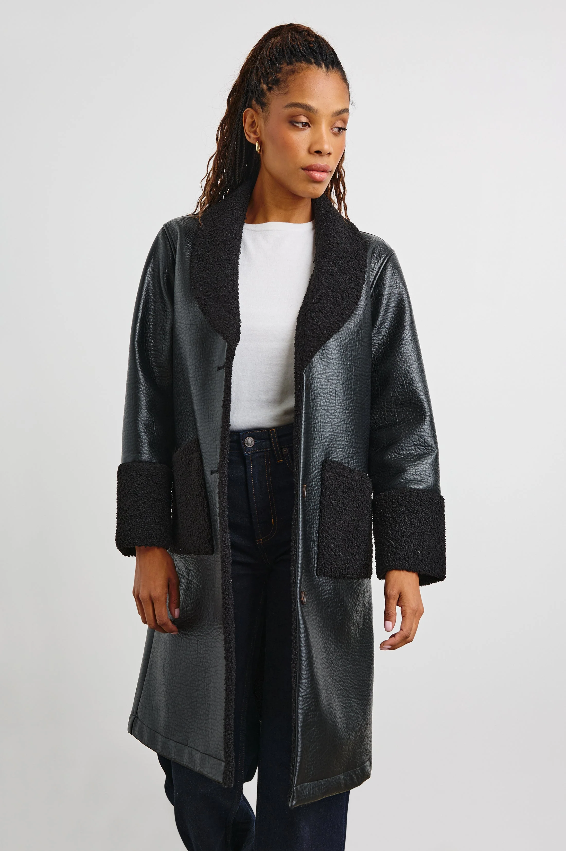 ZODIAC JACKET - BLACK SHEARLING - Image 5