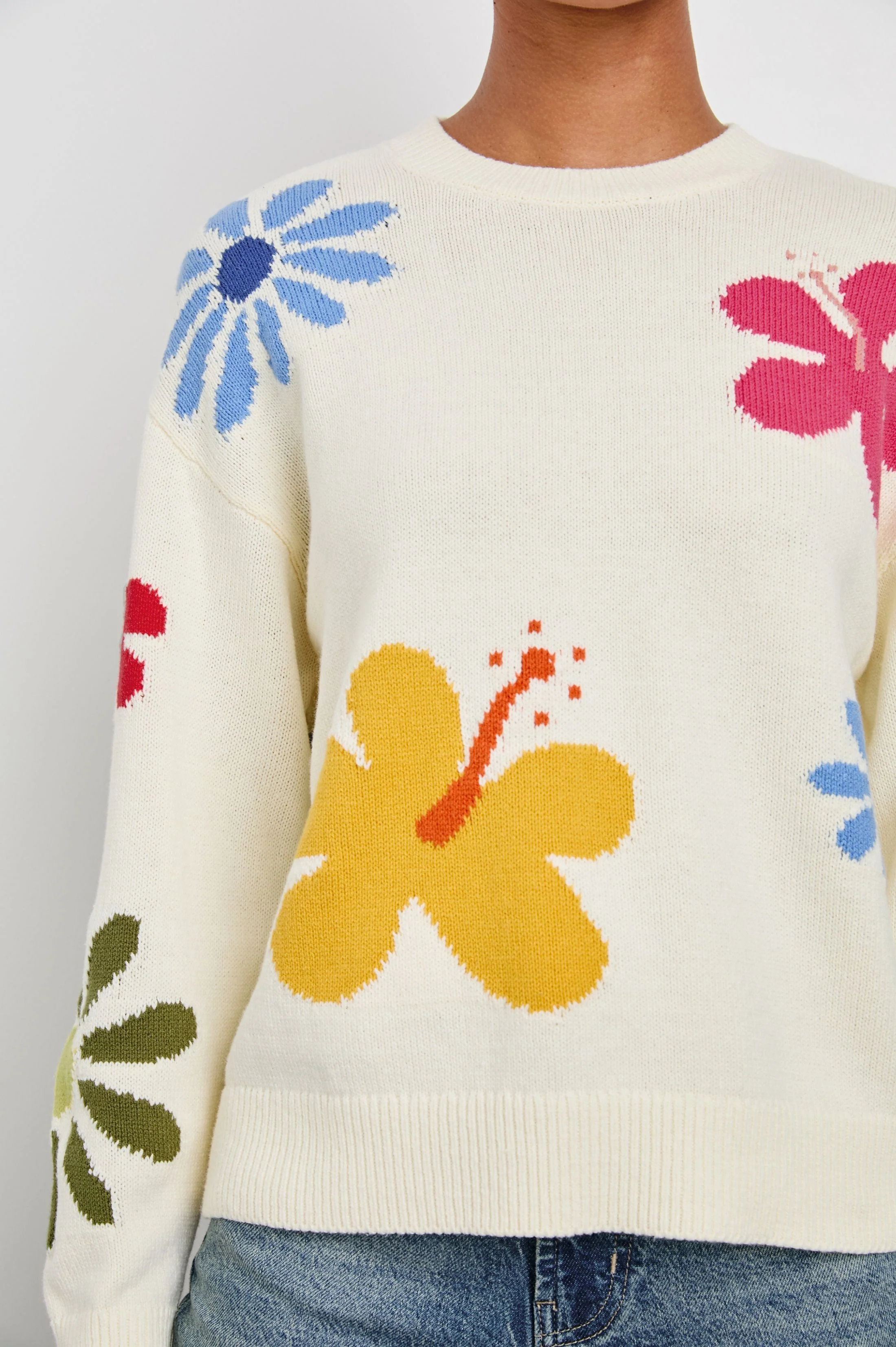 ZOEY SWEATER - IVORY HIBISCUS - Image 2