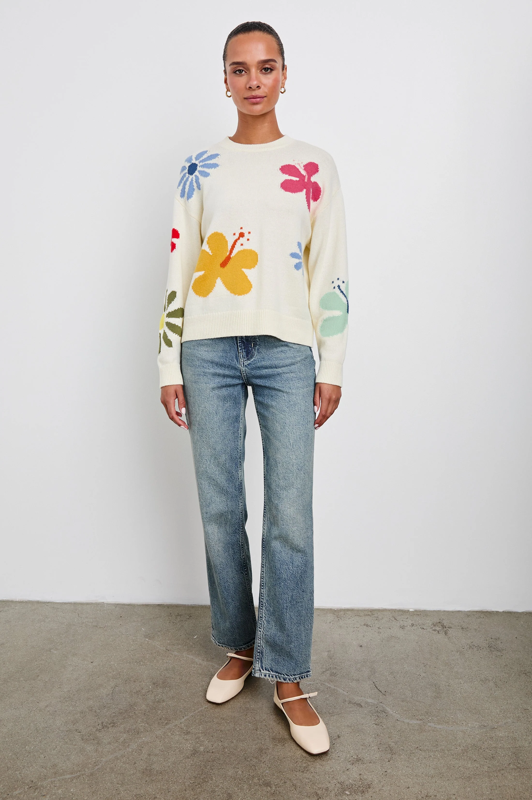 ZOEY SWEATER - IVORY HIBISCUS - Image 3